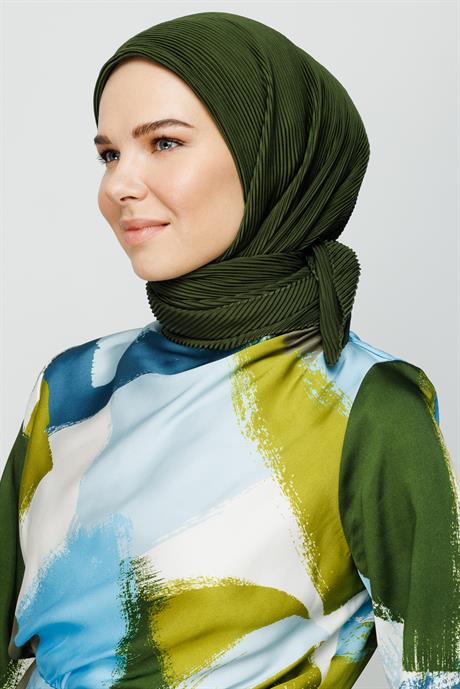 Pleated Scarf - Khaki