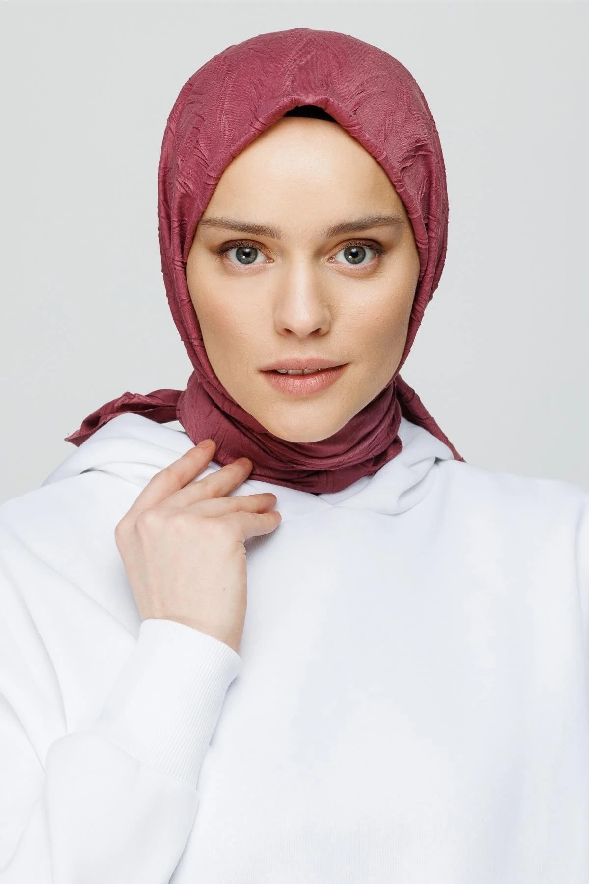 Pleated Bamboo Scarf - Dried Rose