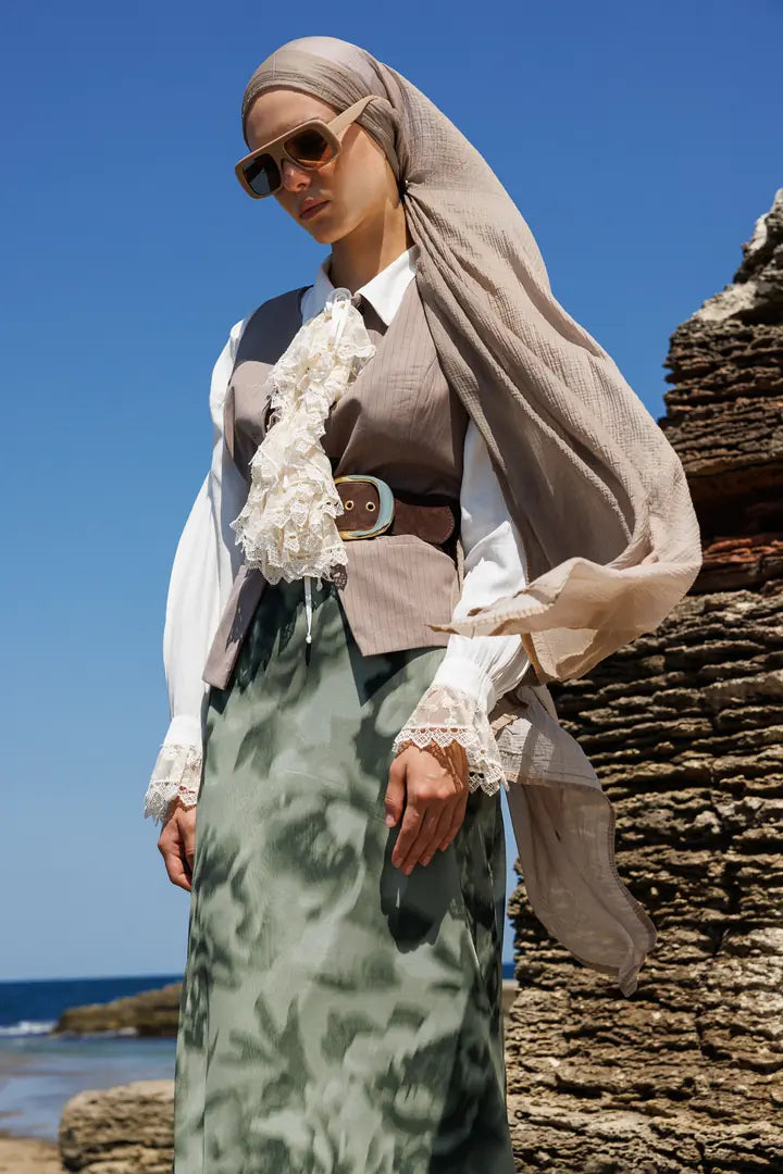 Gradient Muslin Shawl - Mink