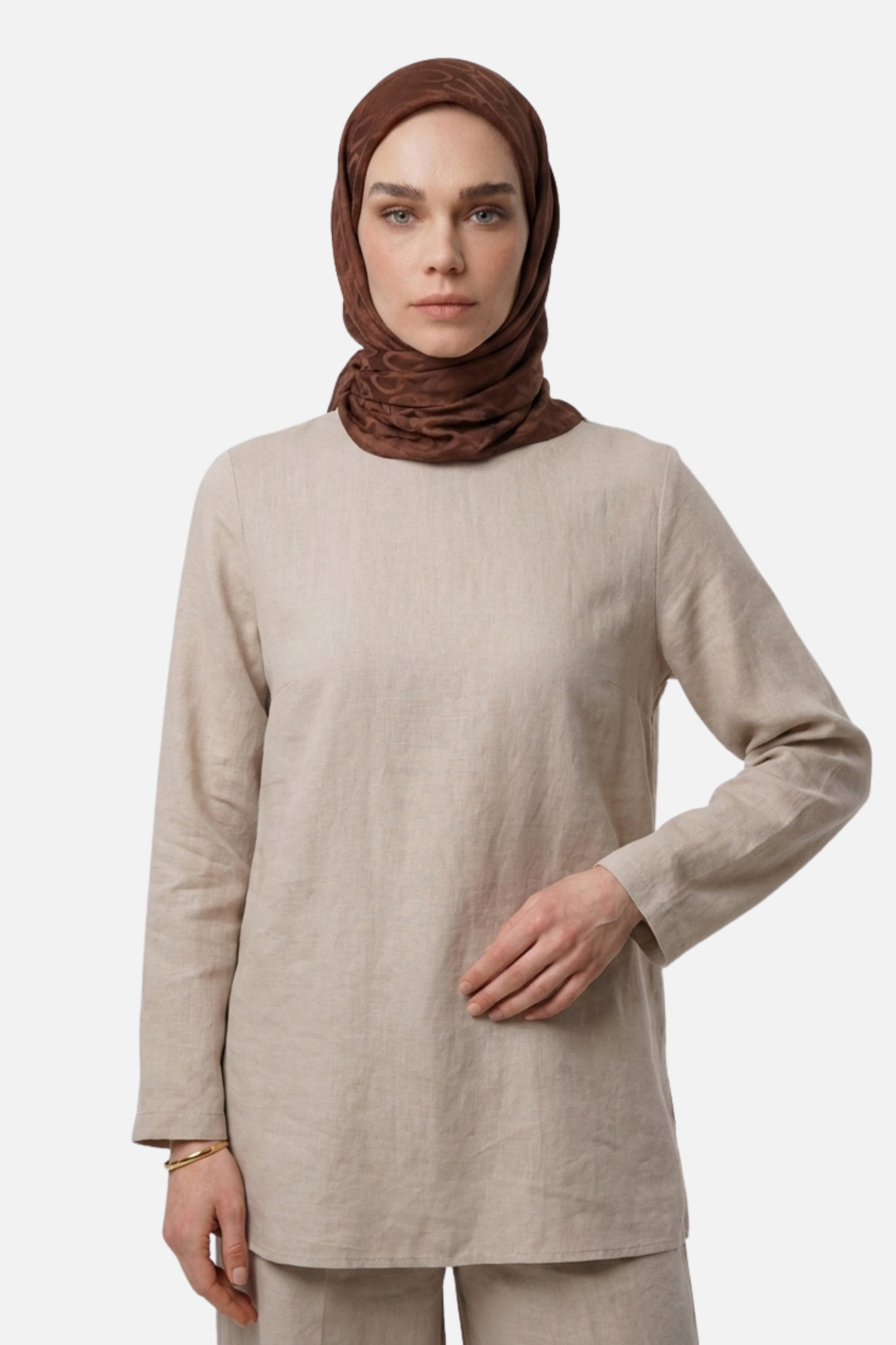 Chain Pattern Ayrobin Jacquard Scarf - Onion Peel