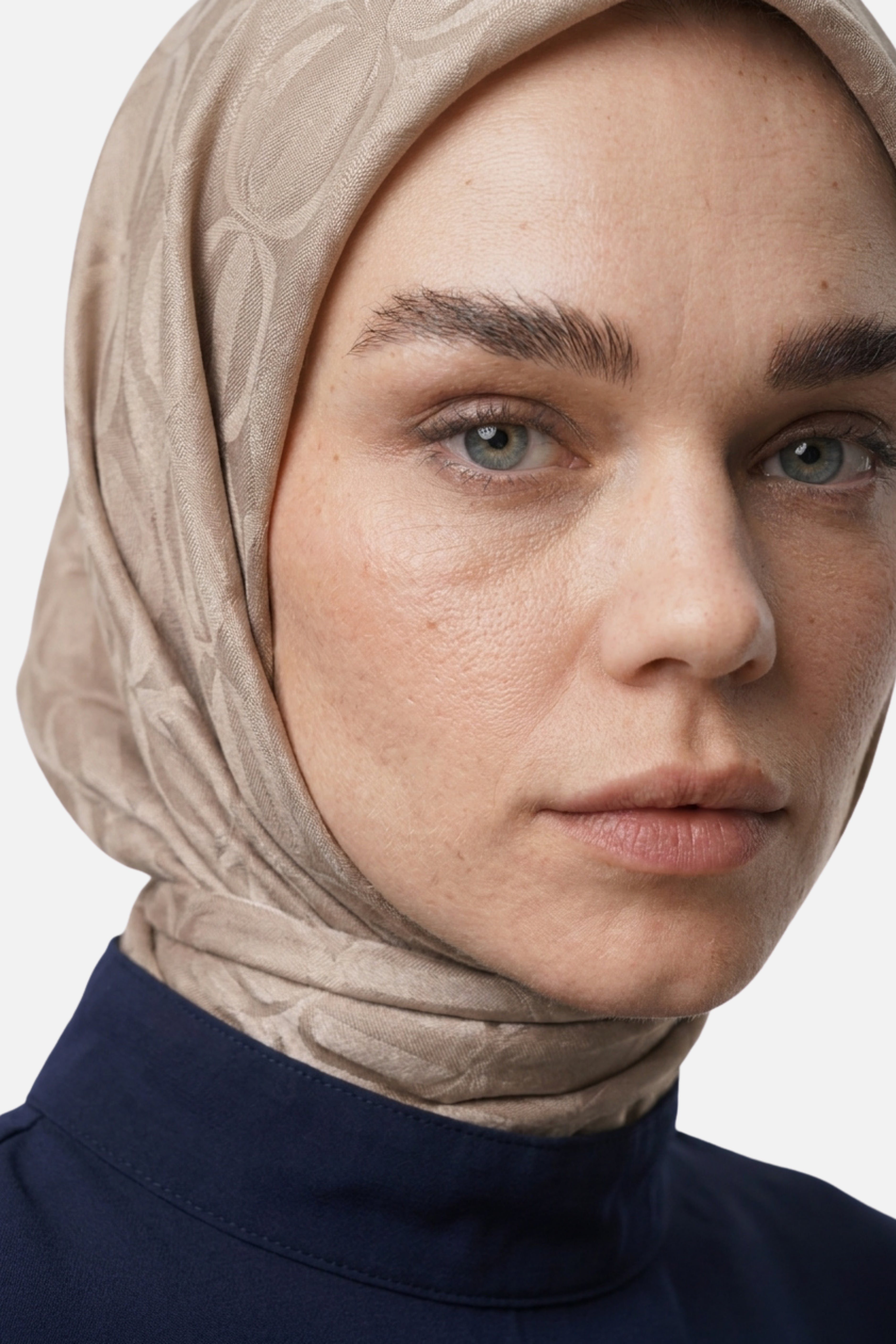 Dune Pattern Ayrobin Jacquard Scarf - Beige