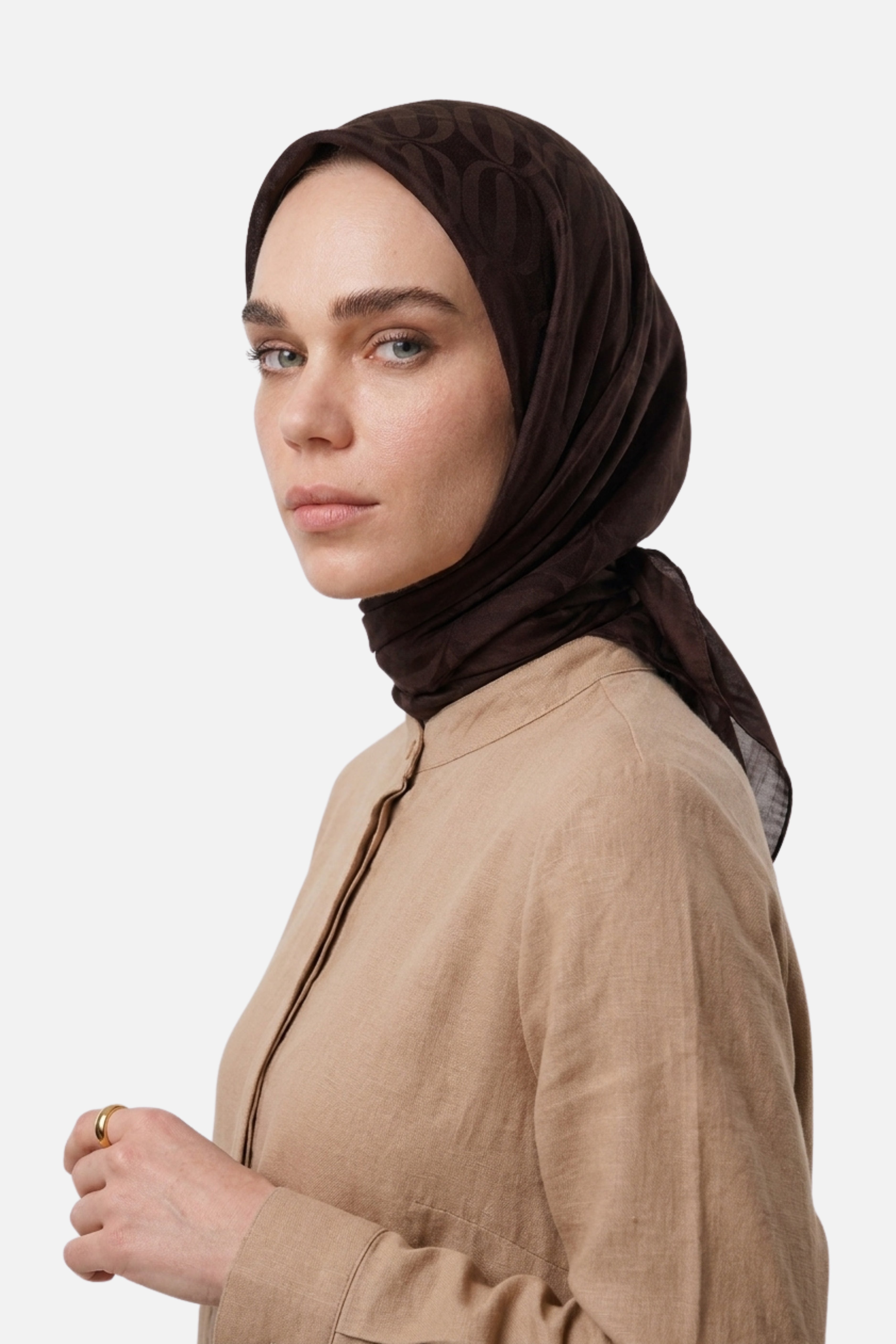 Dune Pattern Ayrobin Jacquard Scarf - Bitter