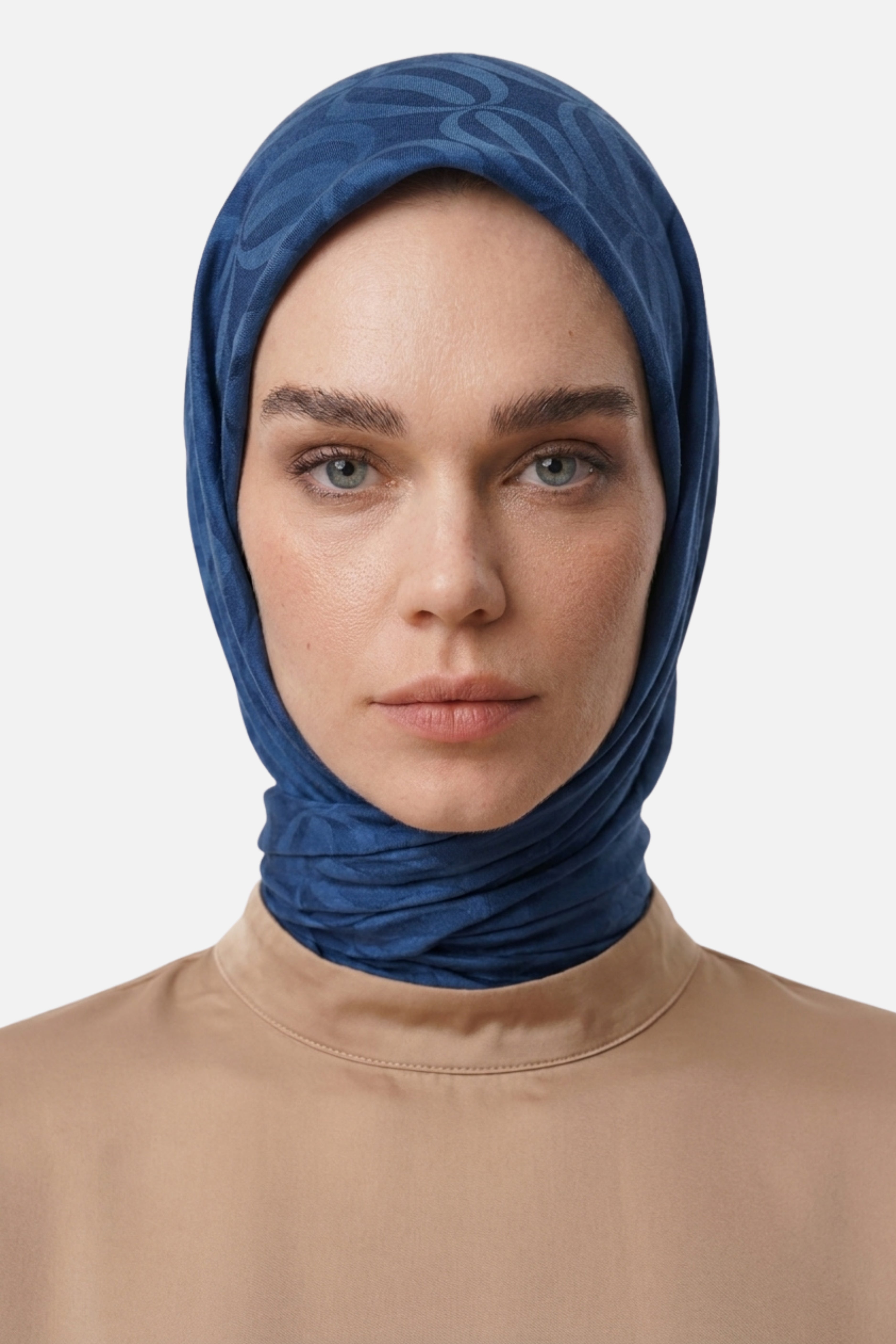 Dune Pattern Ayrobin Jacquard Scarf - Indigo