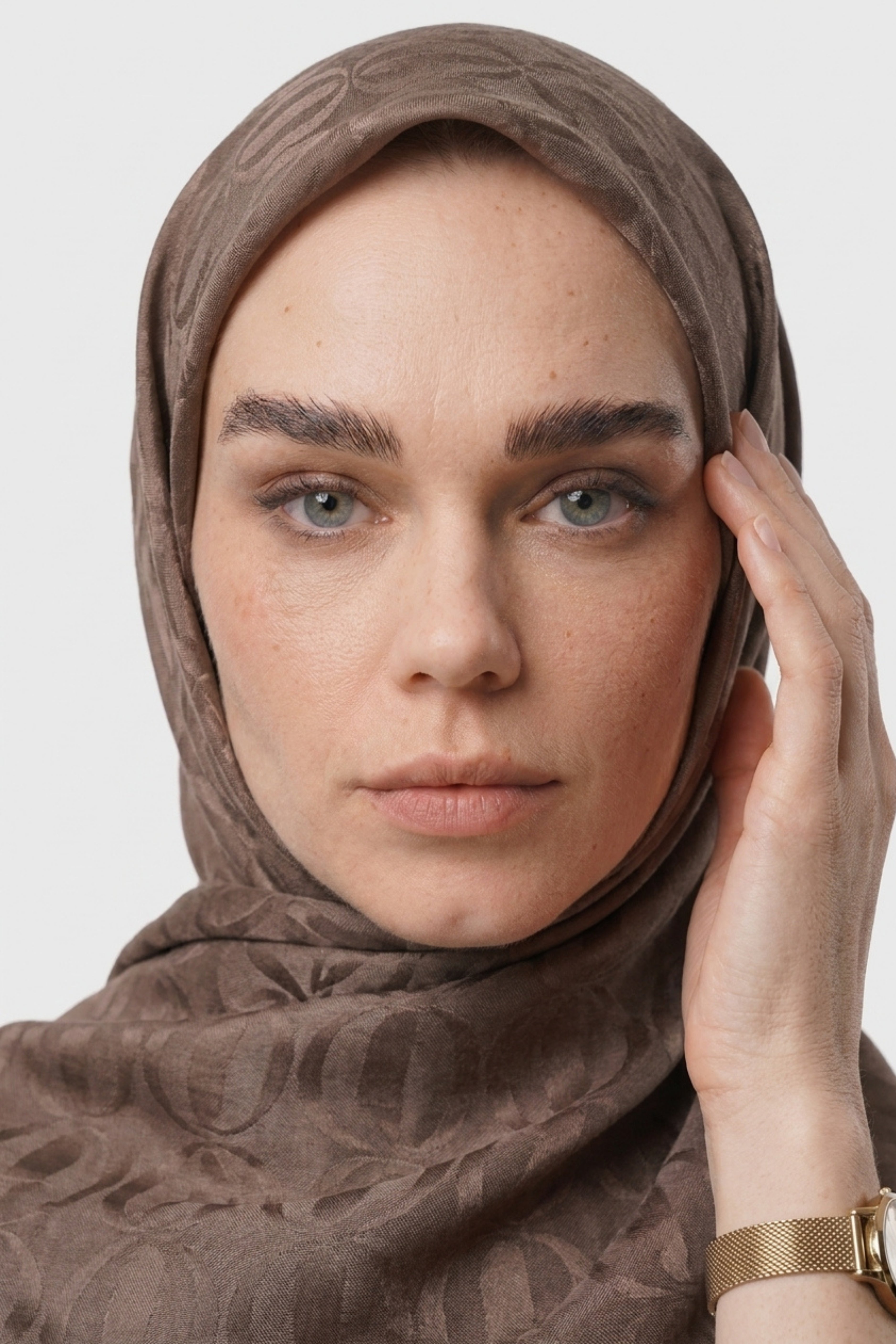 Dune Pattern Ayrobin Jacquard Scarf - Brown