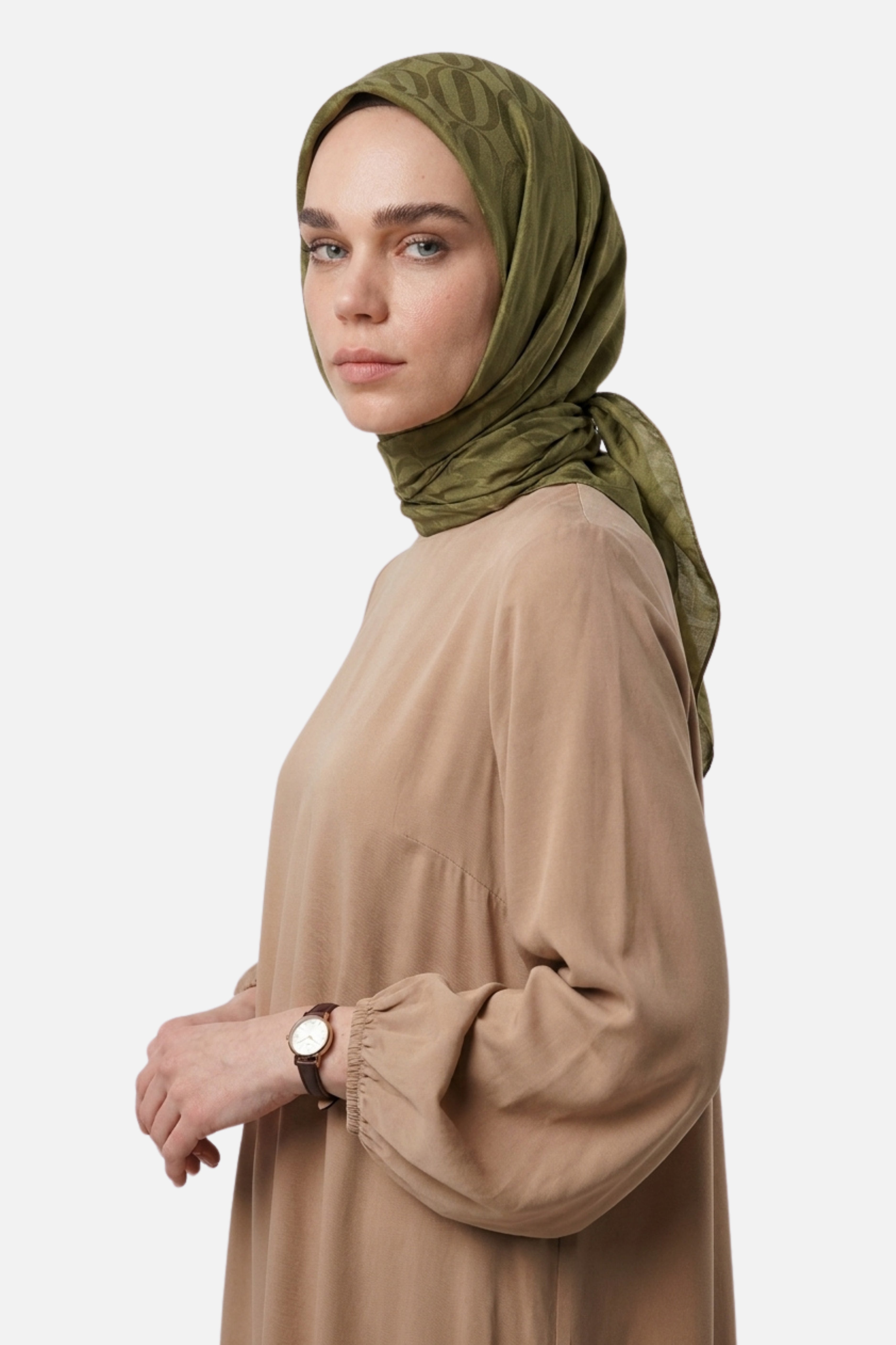 Dune Pattern Ayrobin Jacquard Scarf - Soft Green
