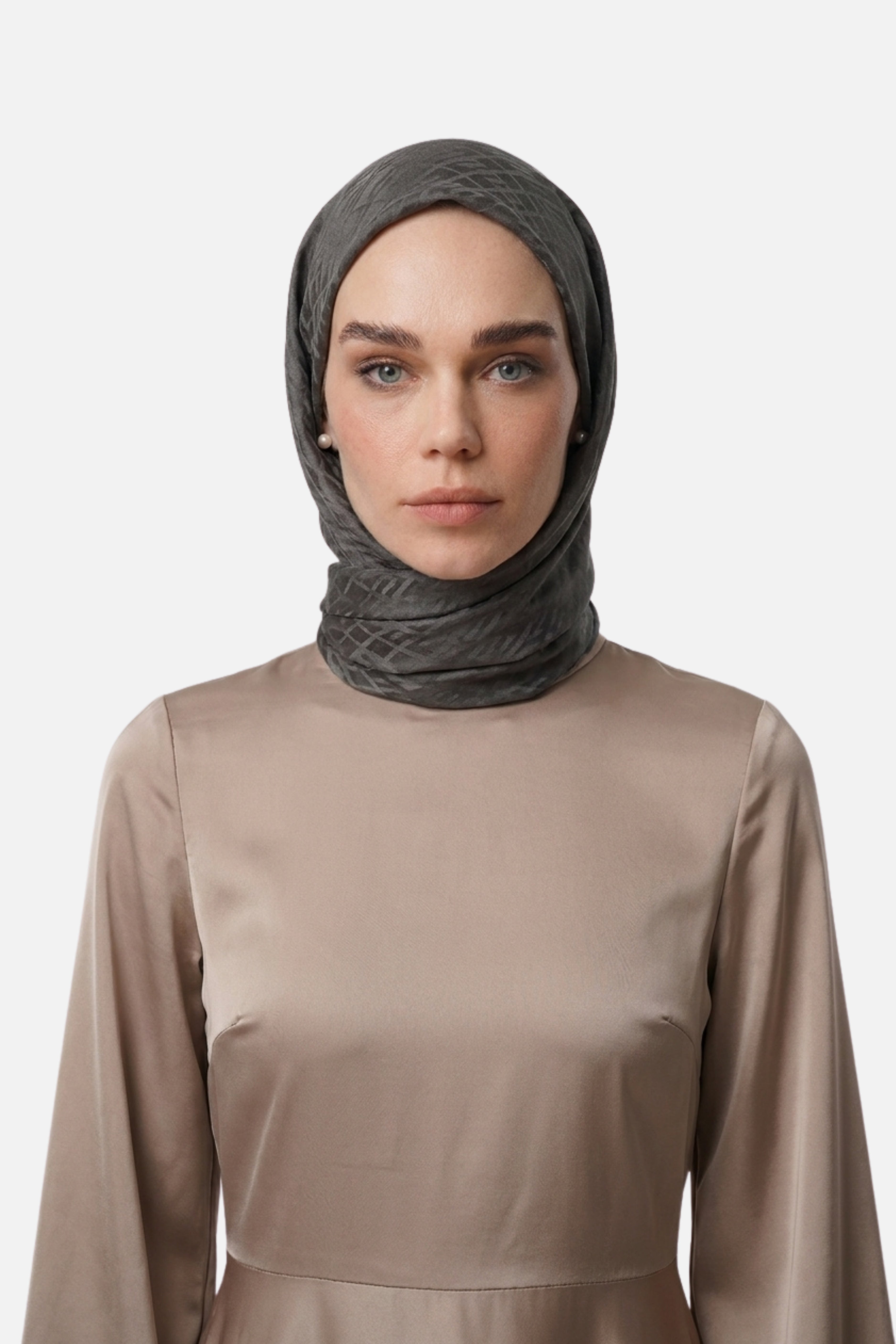 Grove Pattern Ayrobin Jacquard Scarf - Smoked