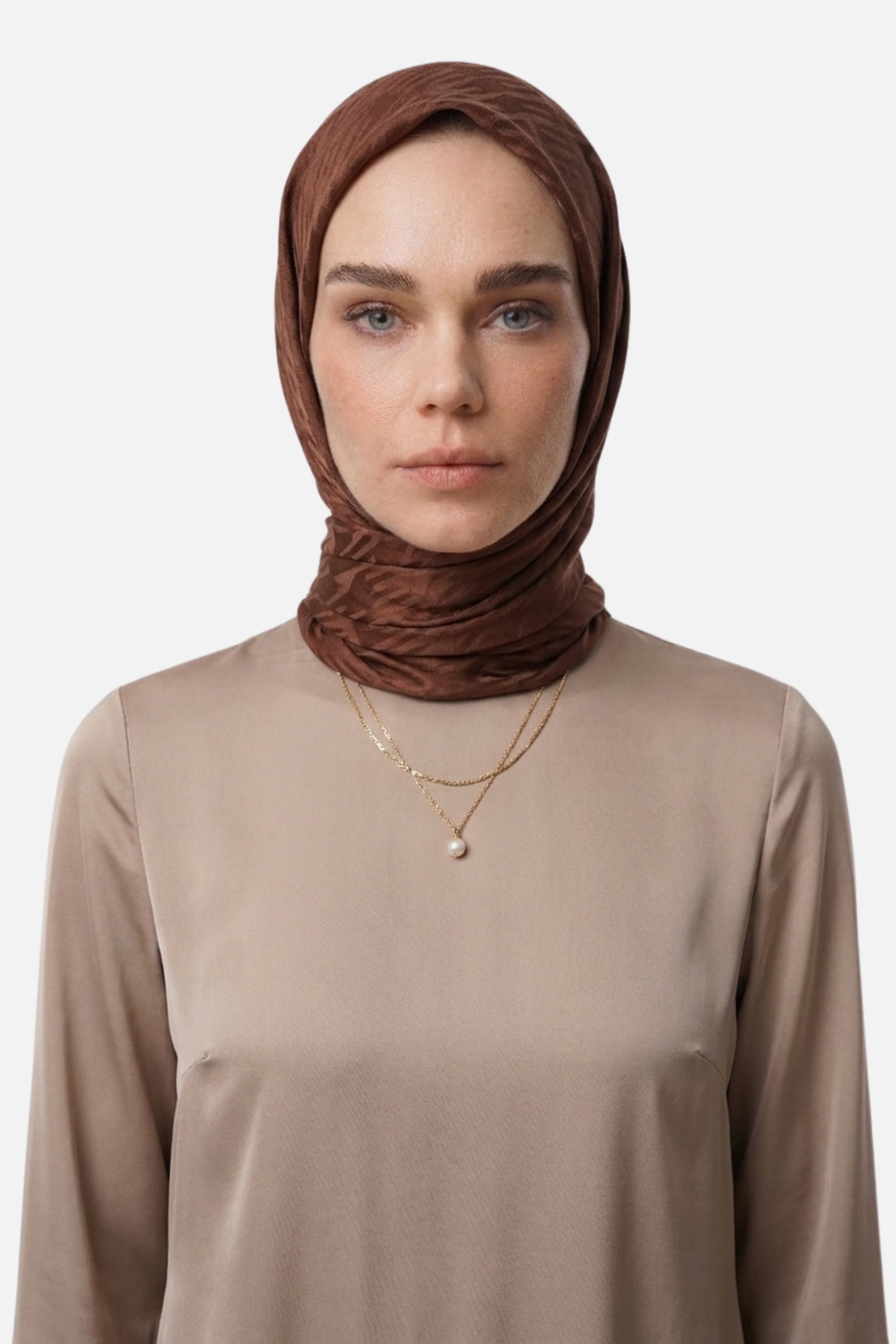 Grove Pattern Ayrobin Jacquard Scarf - Onion Peel