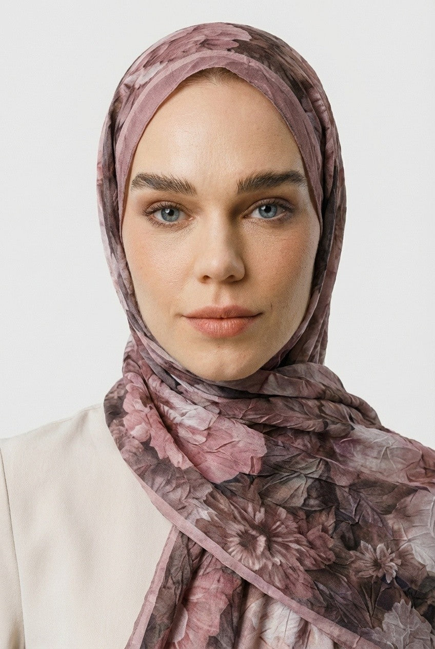 Rustic Pattern Neo Crash Shawl - Rose