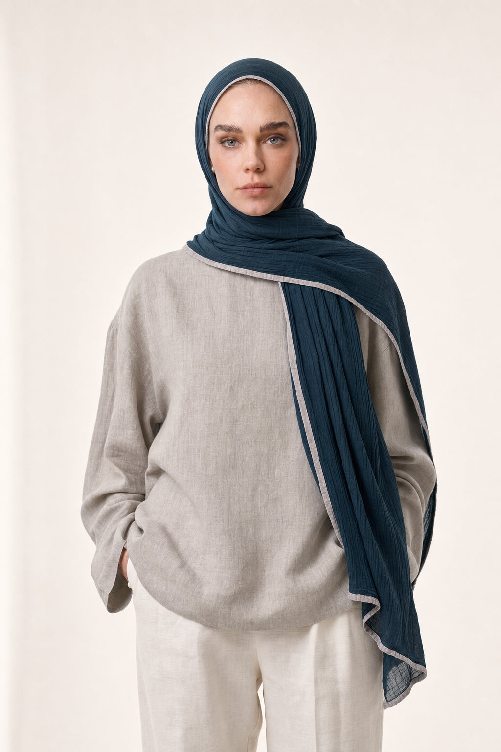 Muslin Shawl - Petroleum Blue