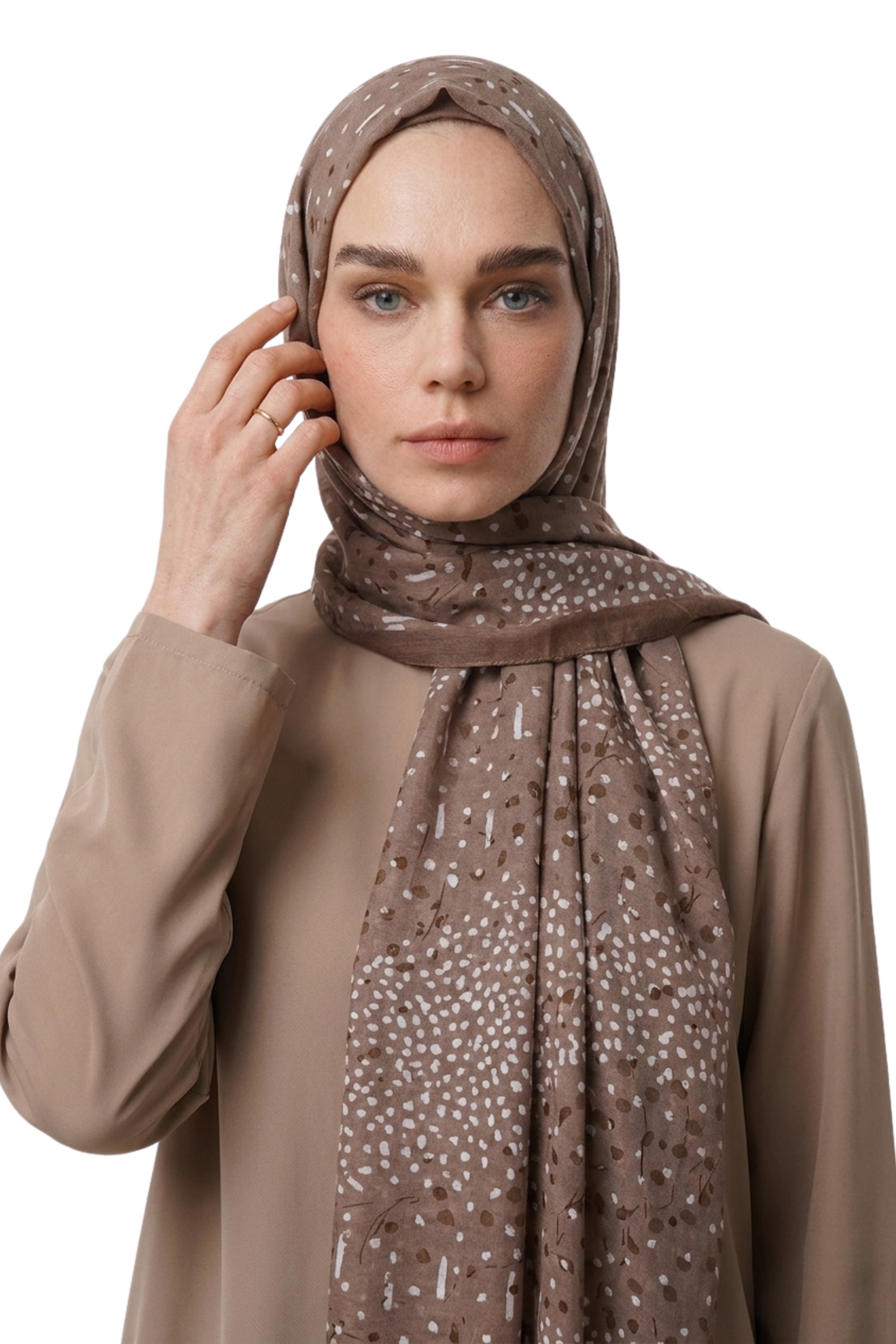 Leris Pattern Neo Crash Shawl - Brown