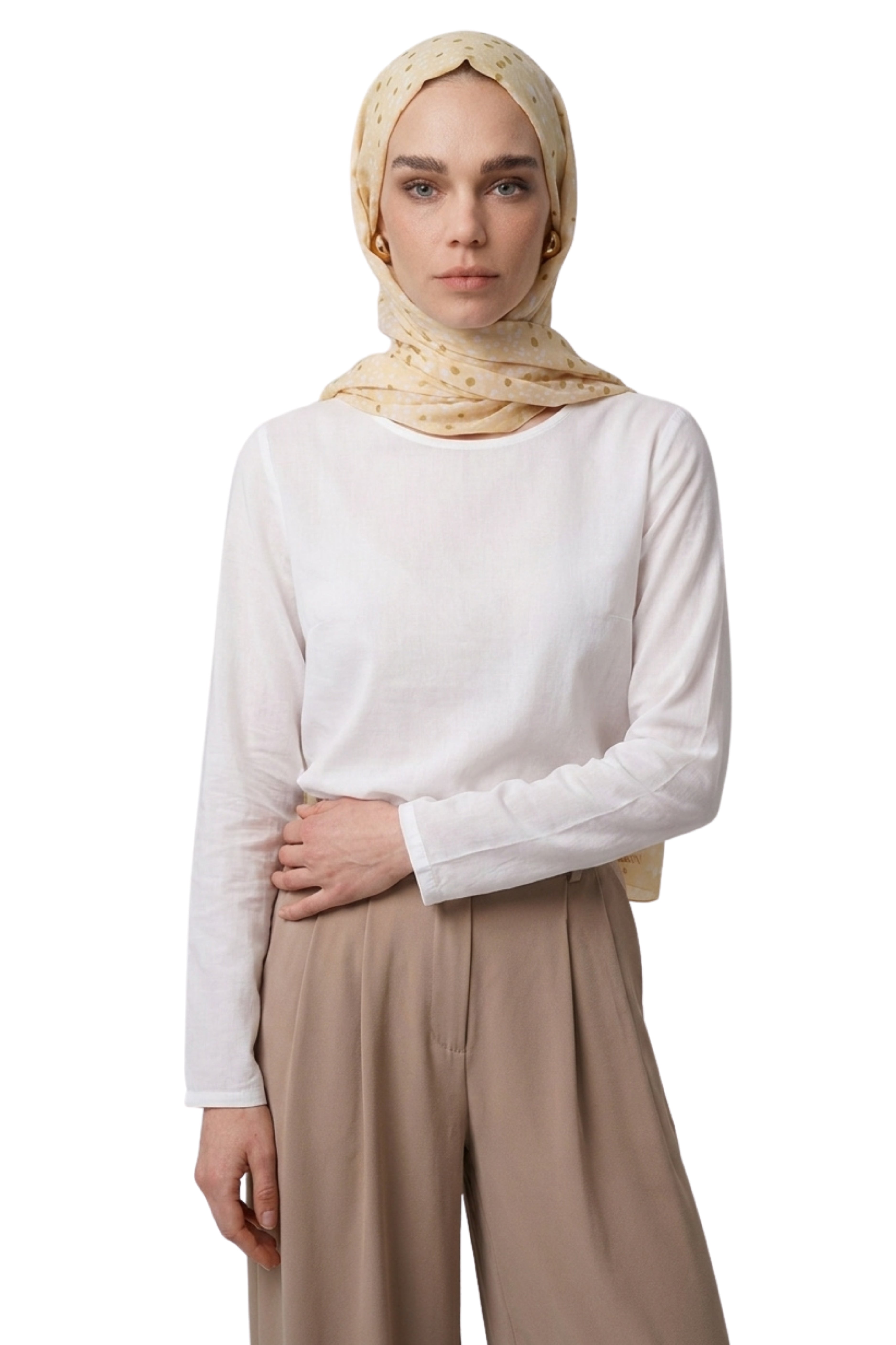 Leris Pattern Neo Crash Shawl - Yellow