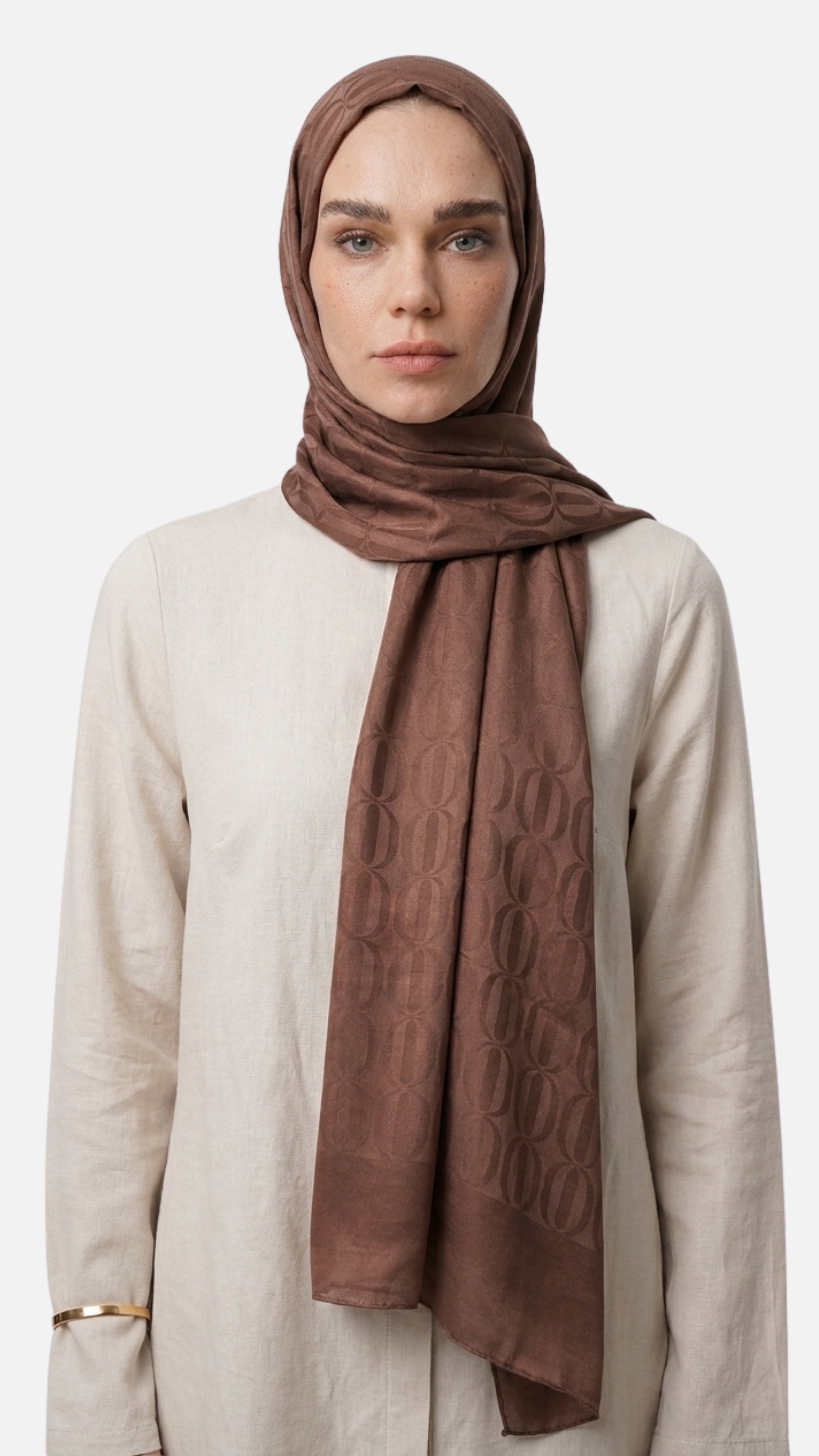 Dune Pattern Ayrobin Jacquard Shawl - Onion Peel