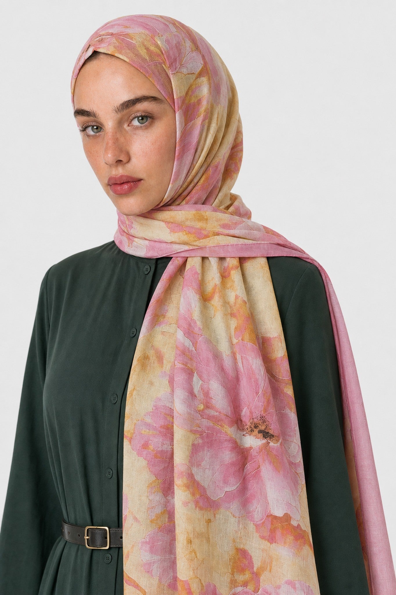 Fiore Pattern Neo Crash Shawl - Pink