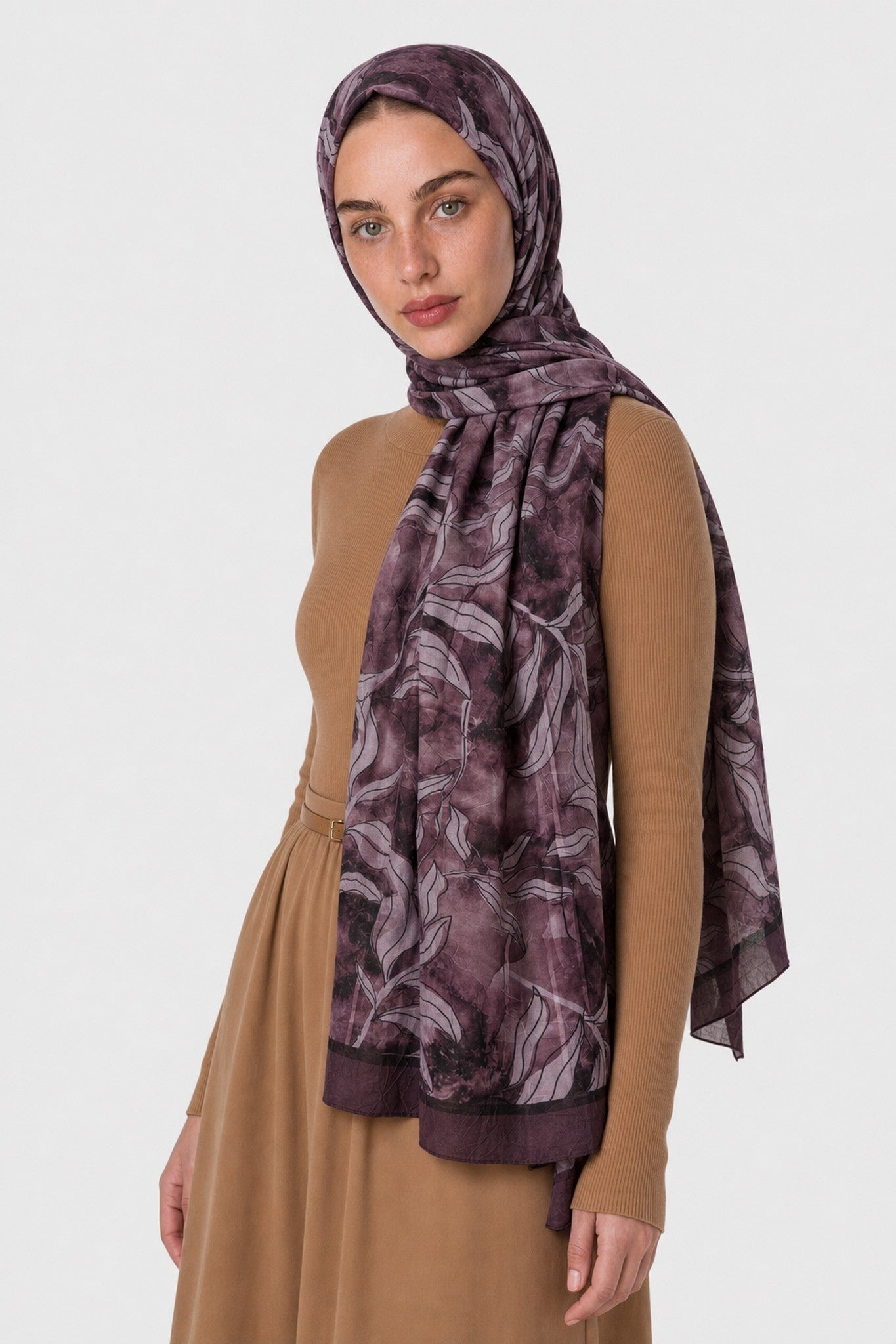 Frond Design Neo Crash Shawl - Plum