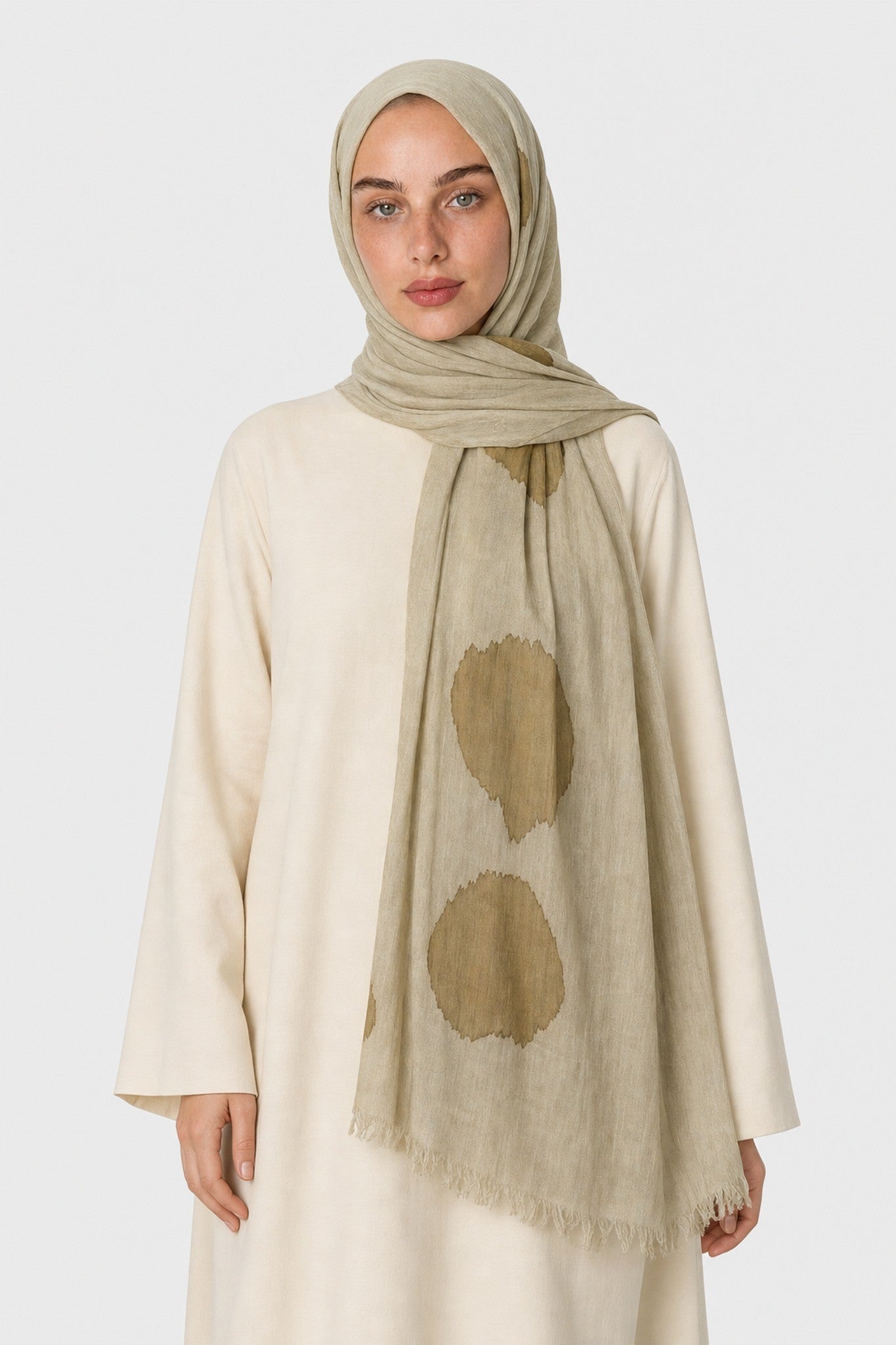 Rain Pattern Modal Viscose Shawl - Tan