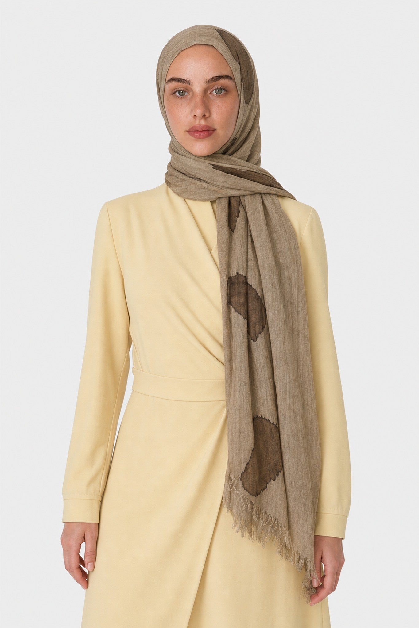 Rain Pattern Modal Viscose Shawl - Coffee