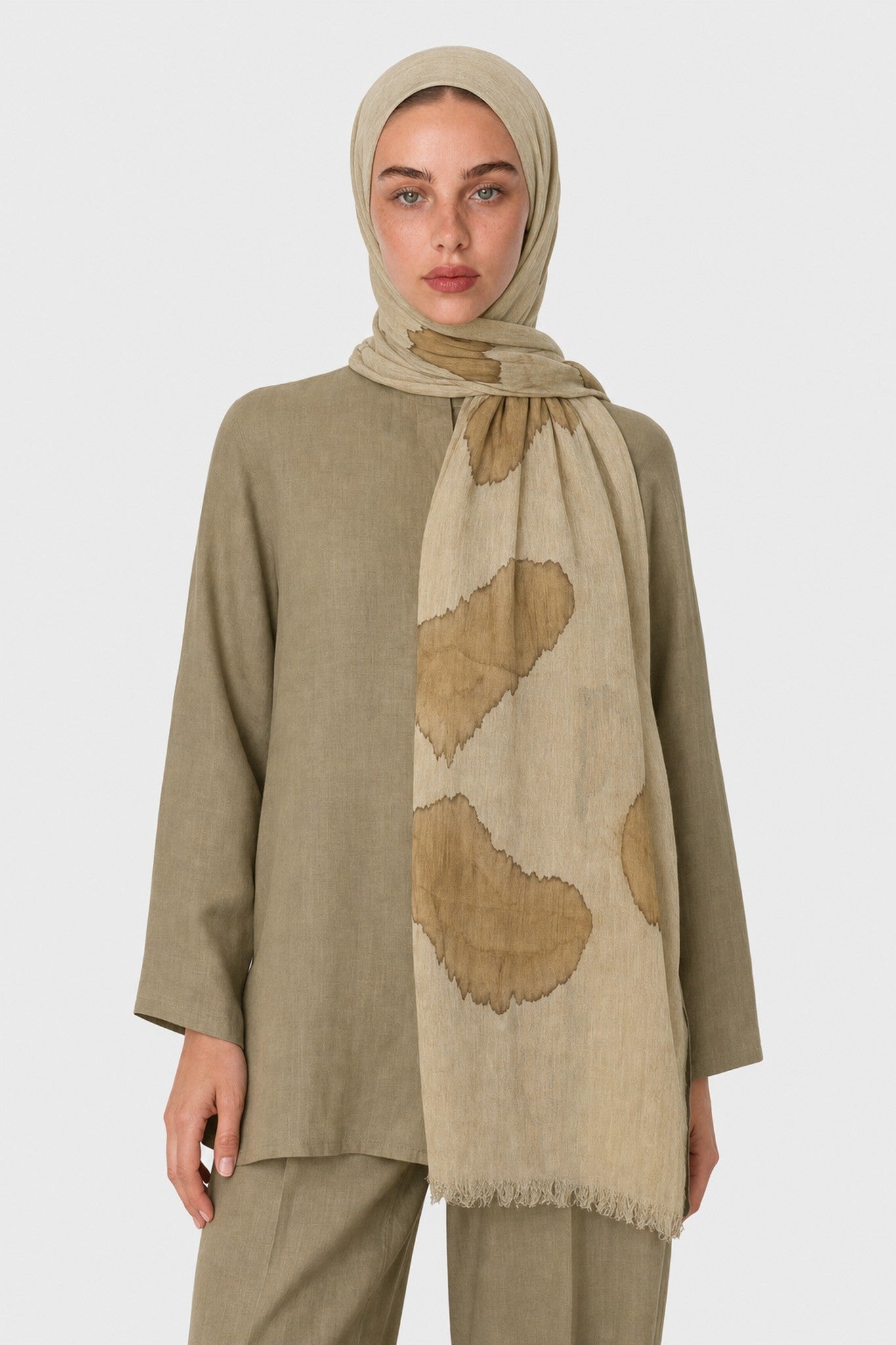 Rain Pattern Modal Viscose Shawl - Beige