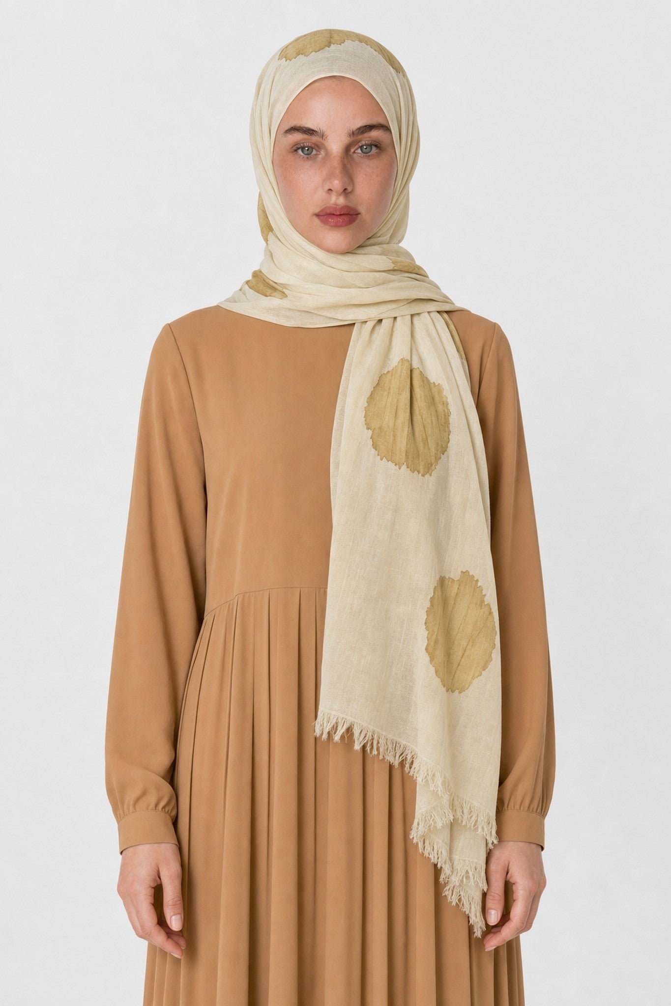 Rain Pattern Modal Viscose Shawl - Cream