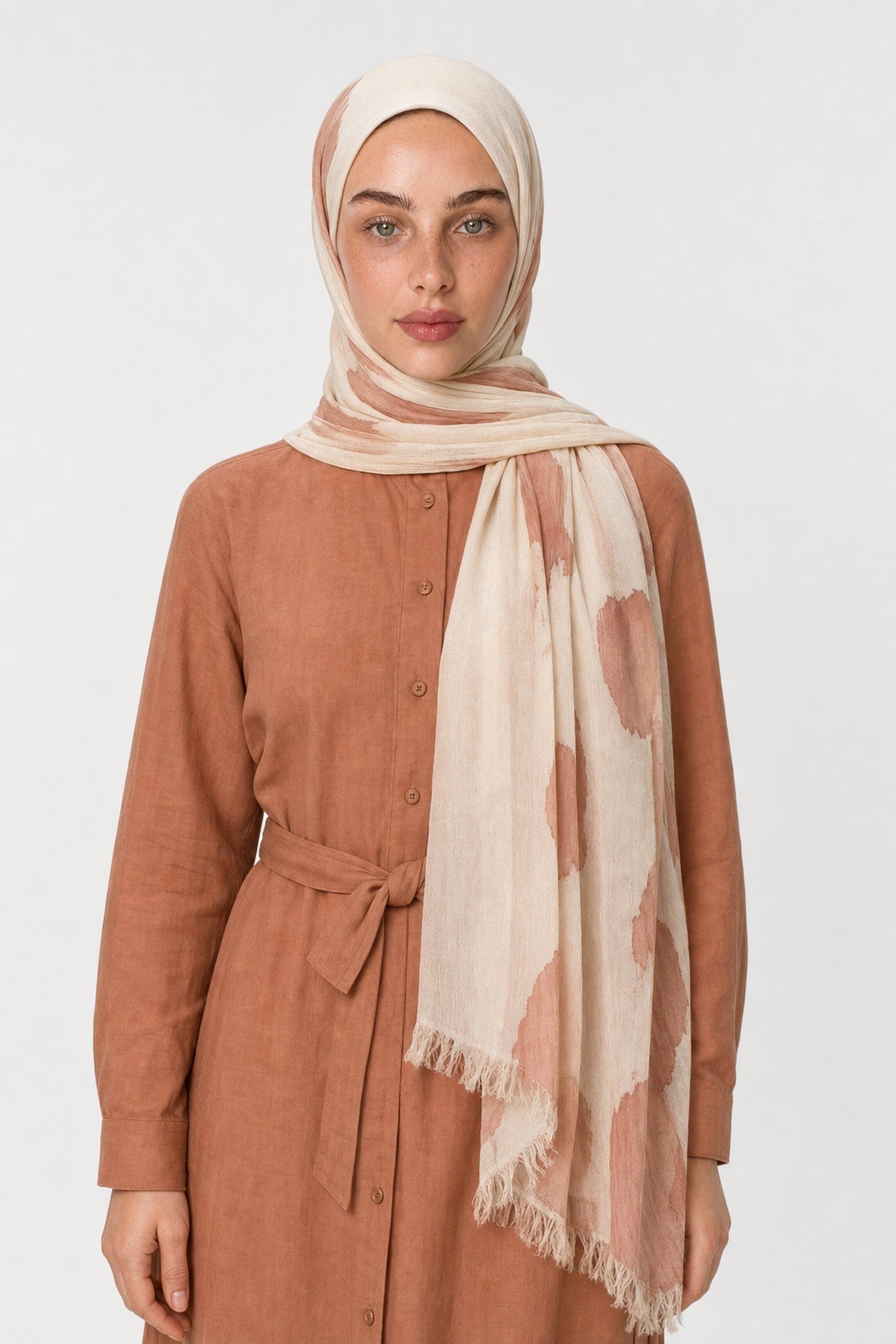 Rain Pattern Modal Viscose Shawl - Powder