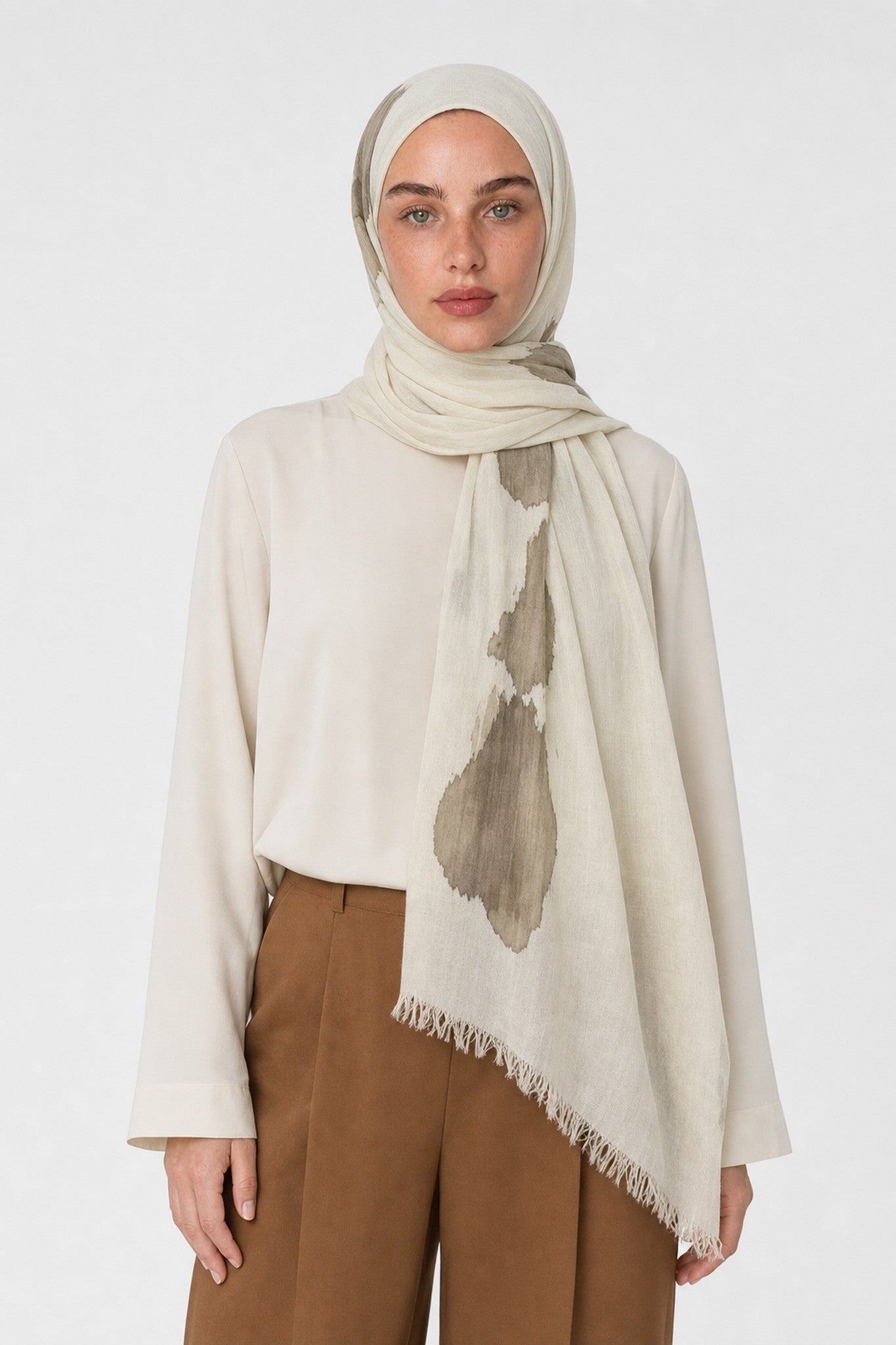 Rain Pattern Modal Viscose Shawl - Stone Color