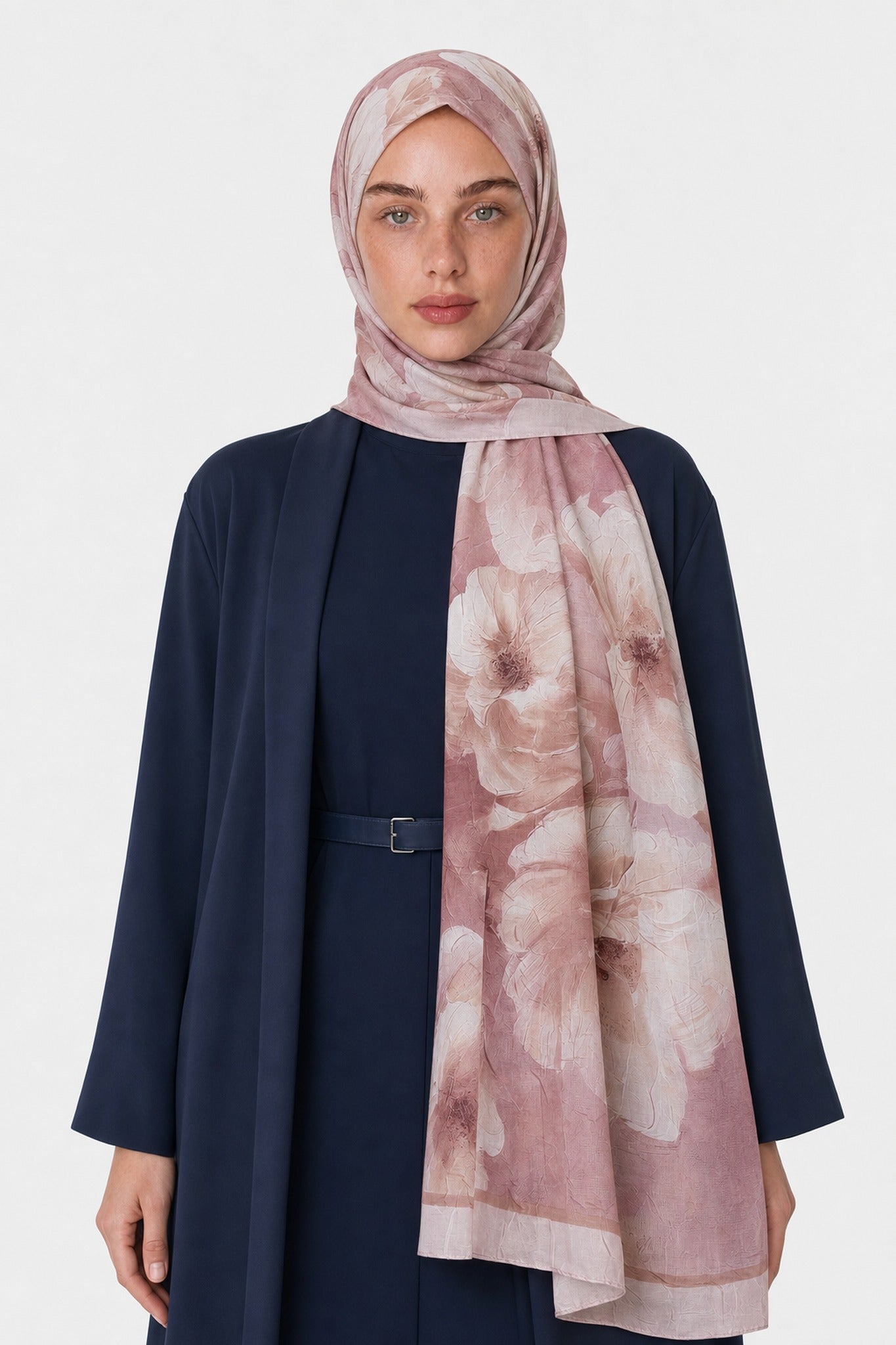 Fiore Pattern Neo Crash Shawl - Rose