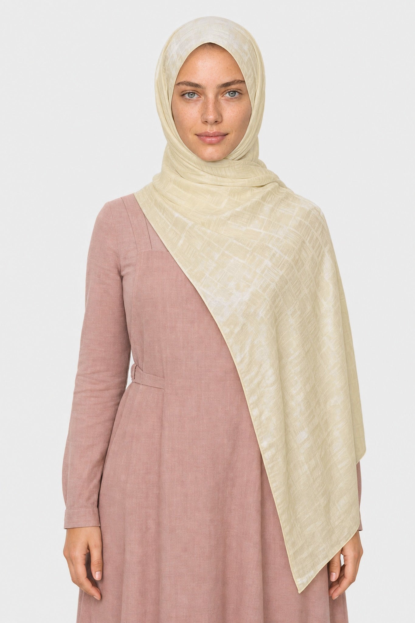 Noria Patterned Aerobin Jacquard Shawl - Limon