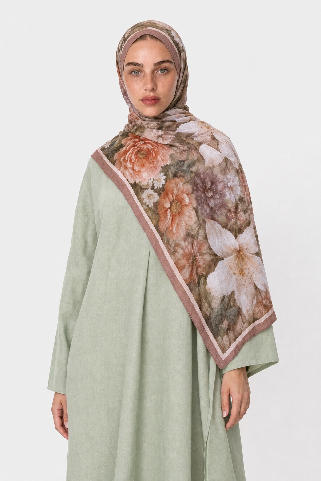 Rustic Pattern Neo Crash Shawl - Kiremit