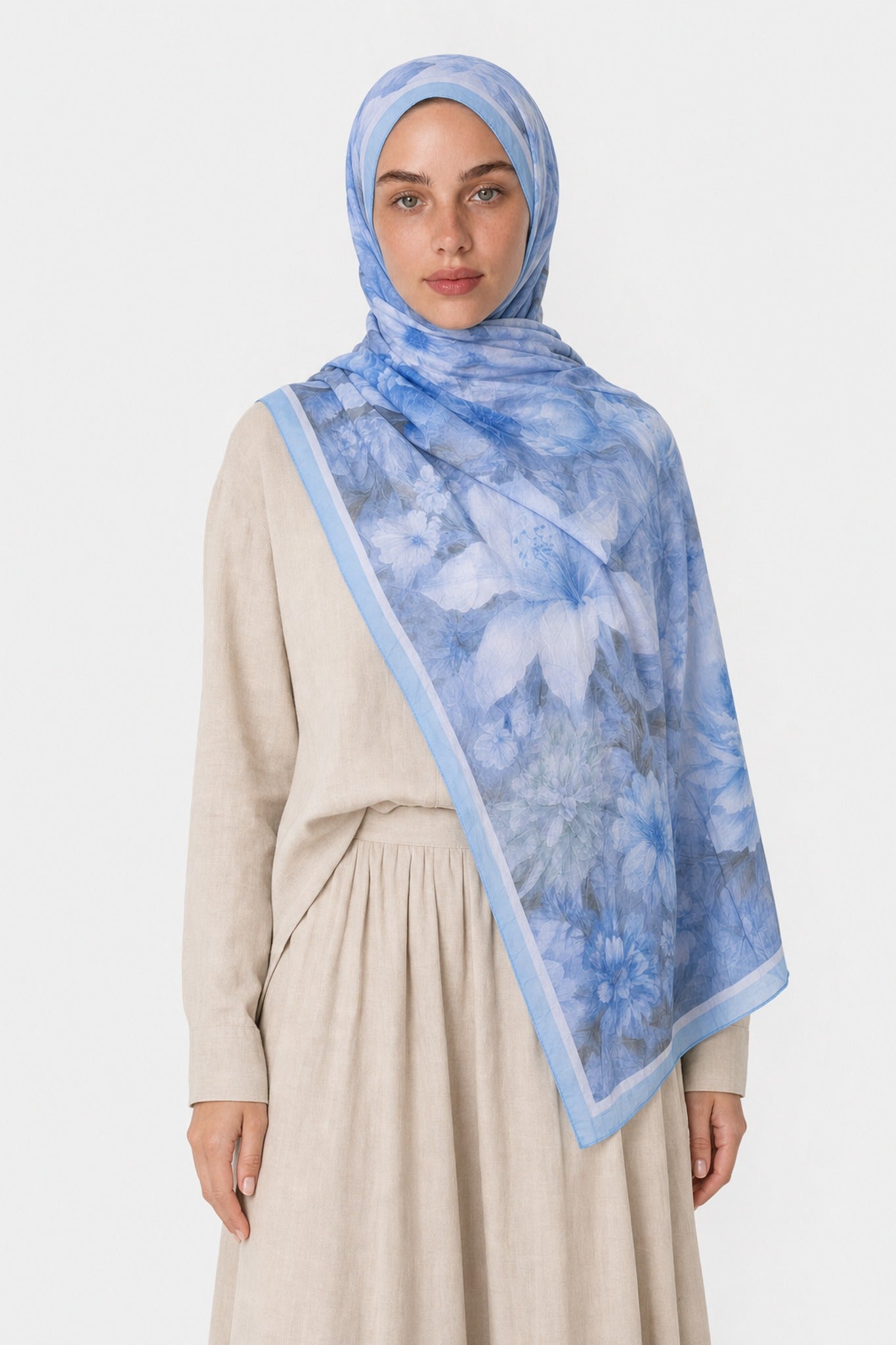Rustic Pattern Neo Crash Shawl - Mavi