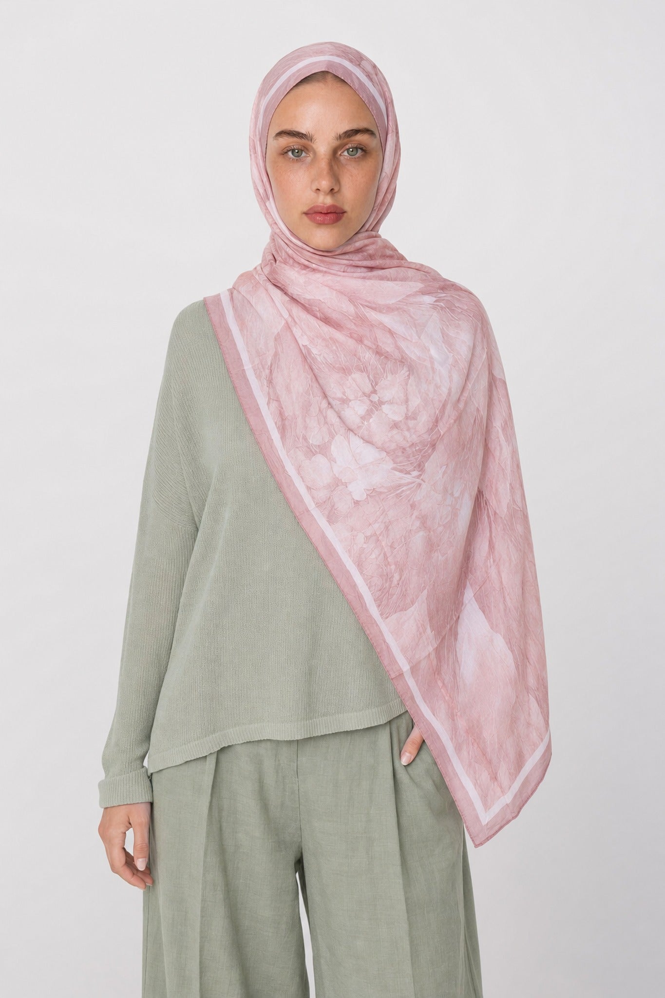 Roots Pattern Neo Crash Shawl - Gül Kurusu