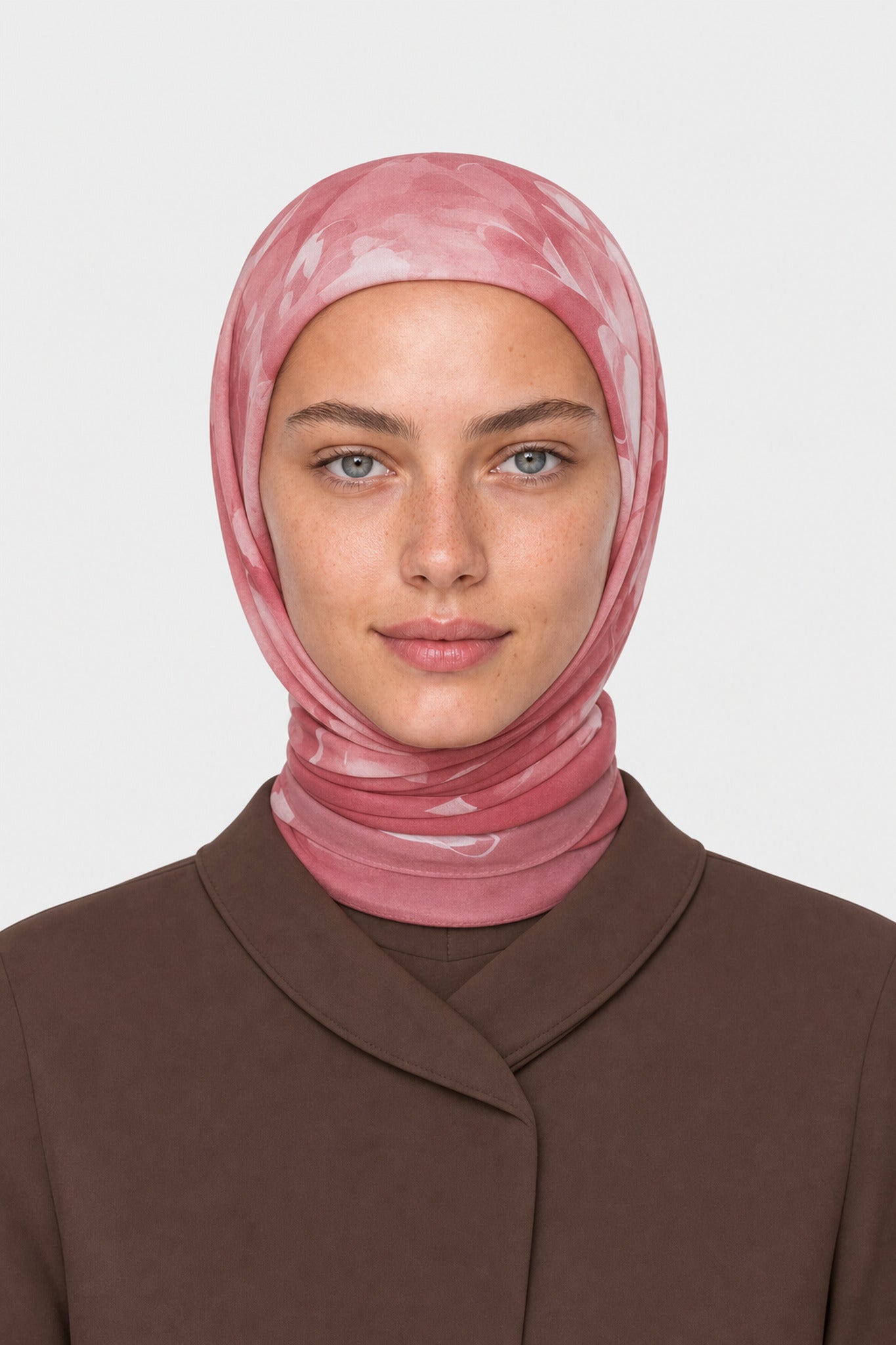 Coral Desen Hebei İpek Eşarp - Pembe