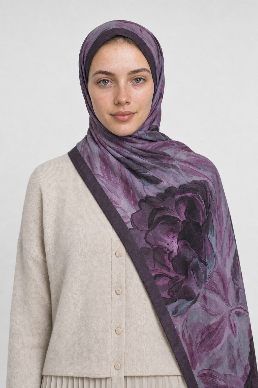 Mauve Desen Neo Crash Şal - Mor