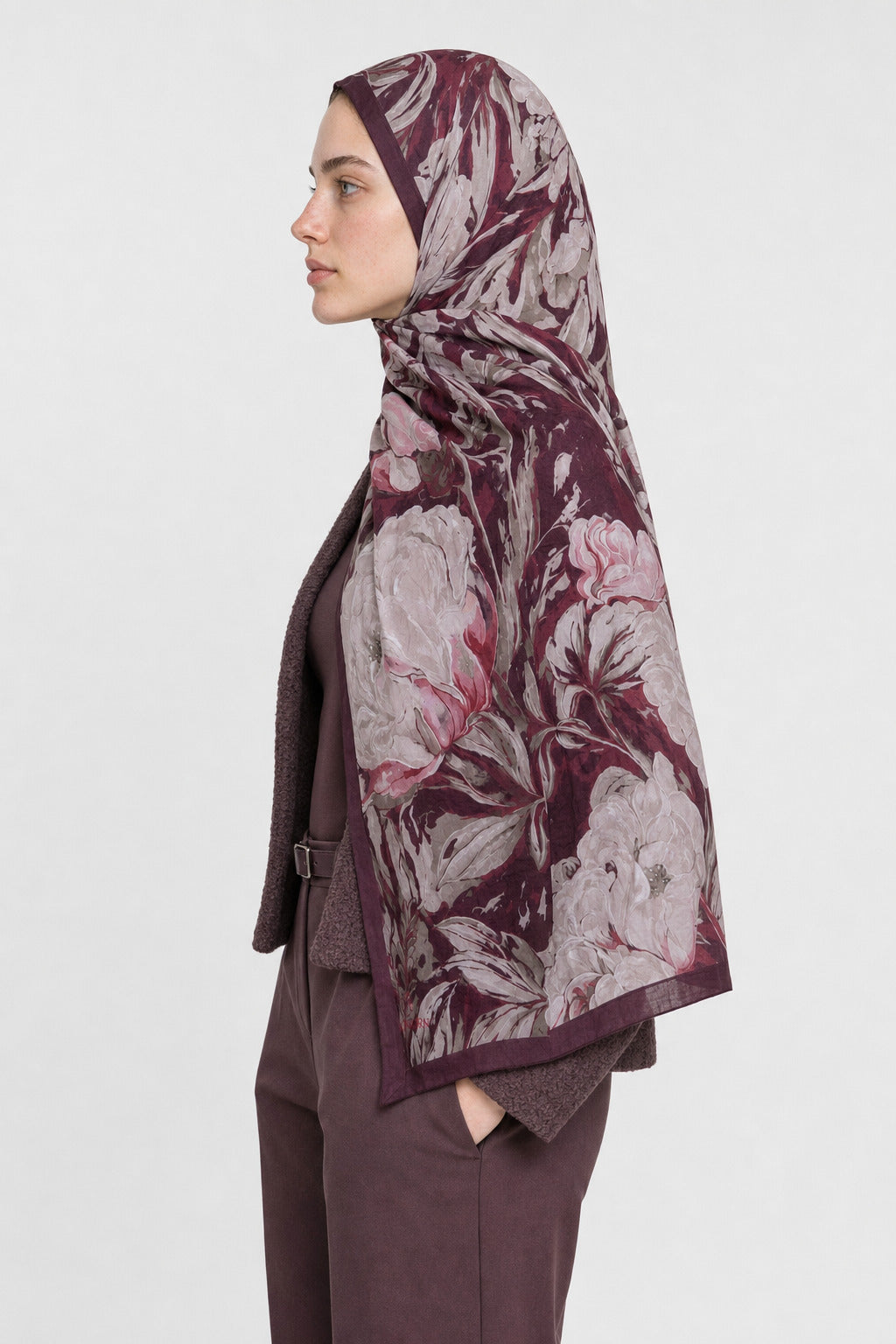 Mauve Desen Neo Crash Şal - Mürdüm