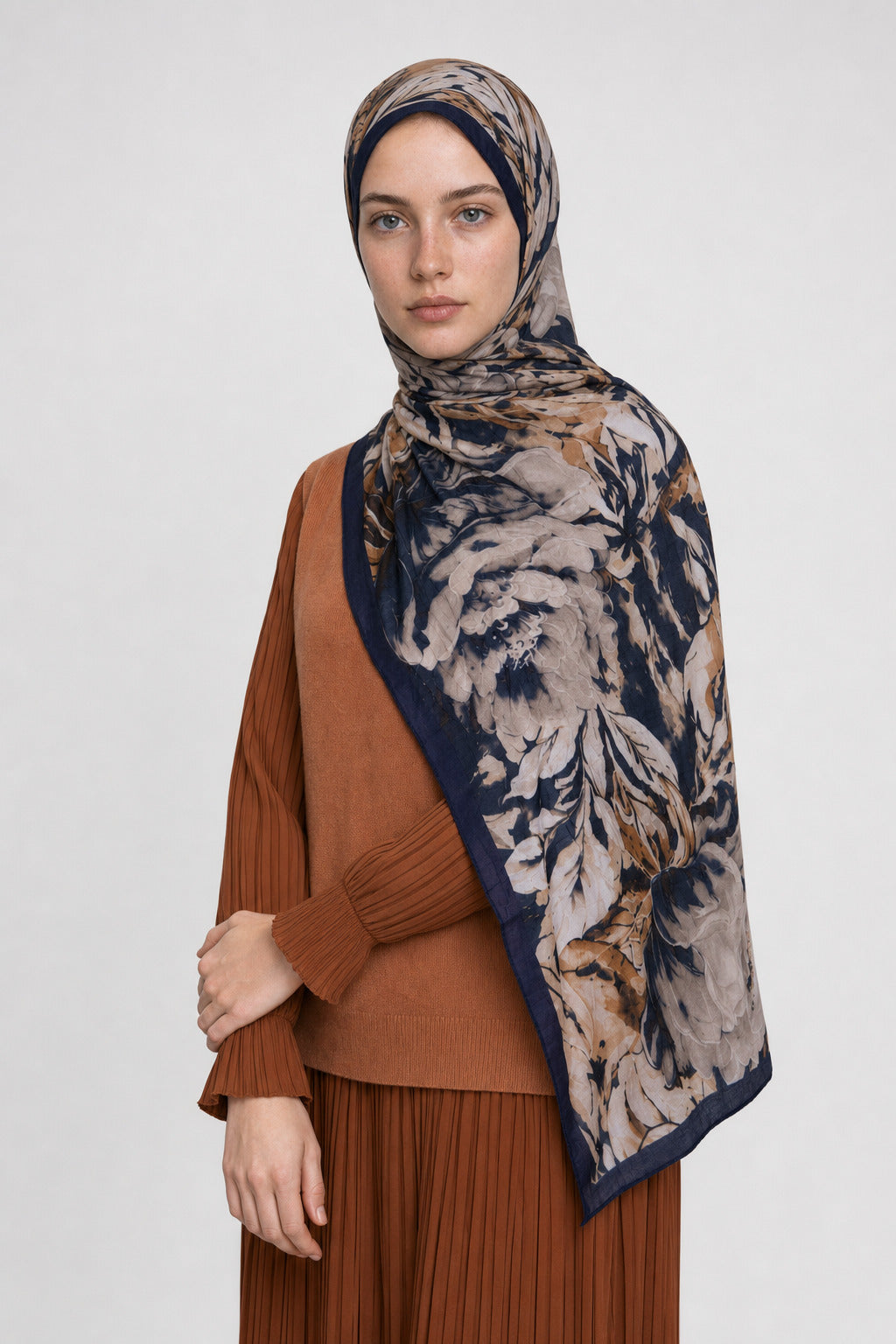 Mauve Desen Neo Crash Şal - Safir