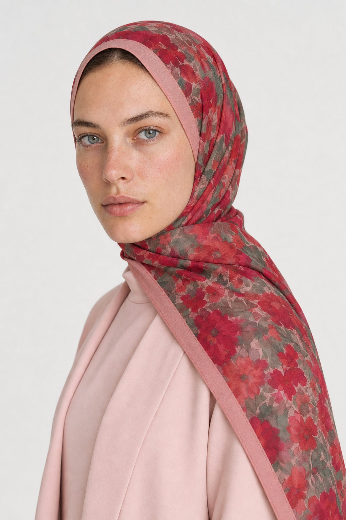 Lauris Desen Hebei İpek Şal - Pembe