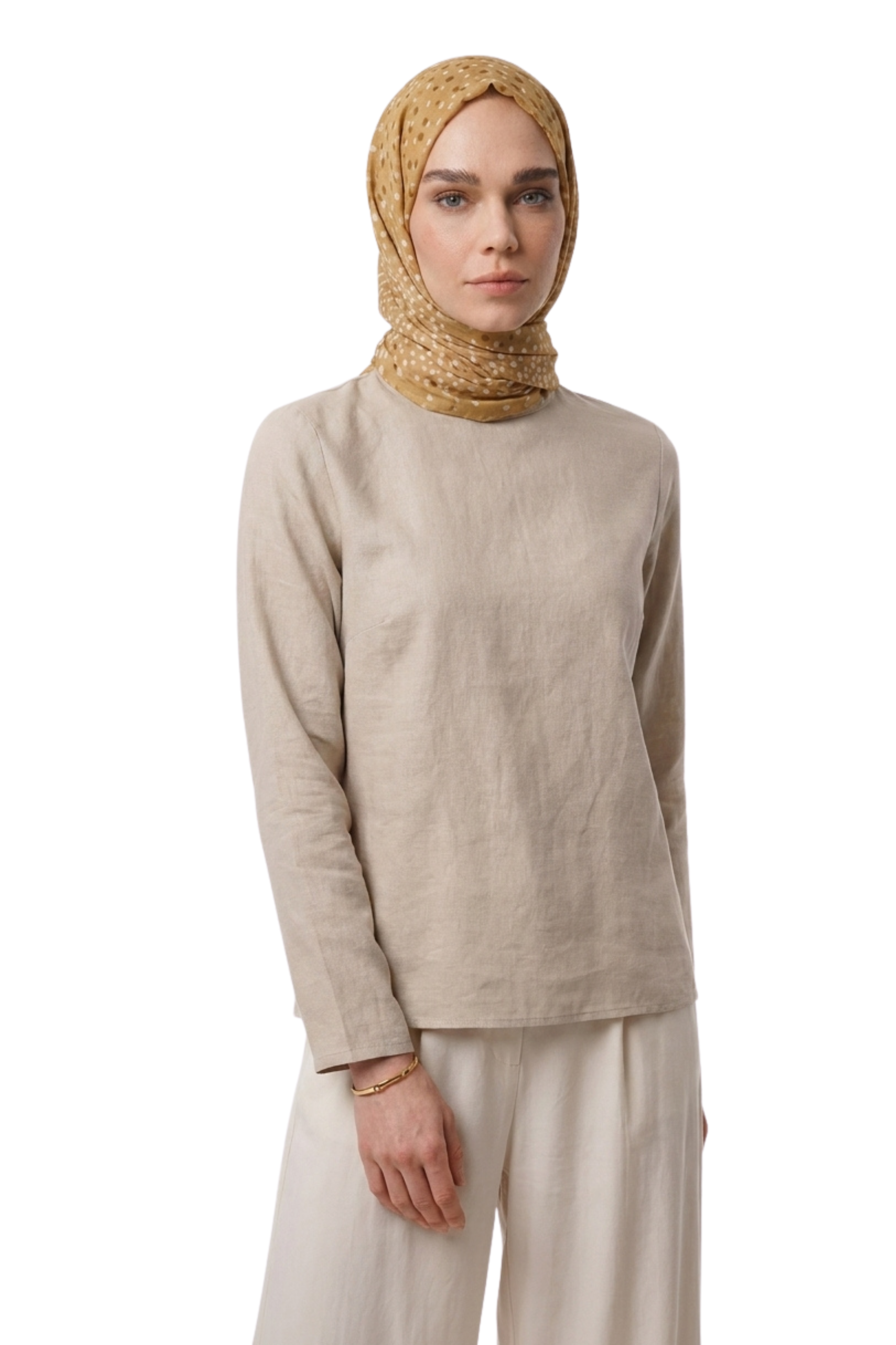 Leris Pattern Neo Crash Shawl - Apricot