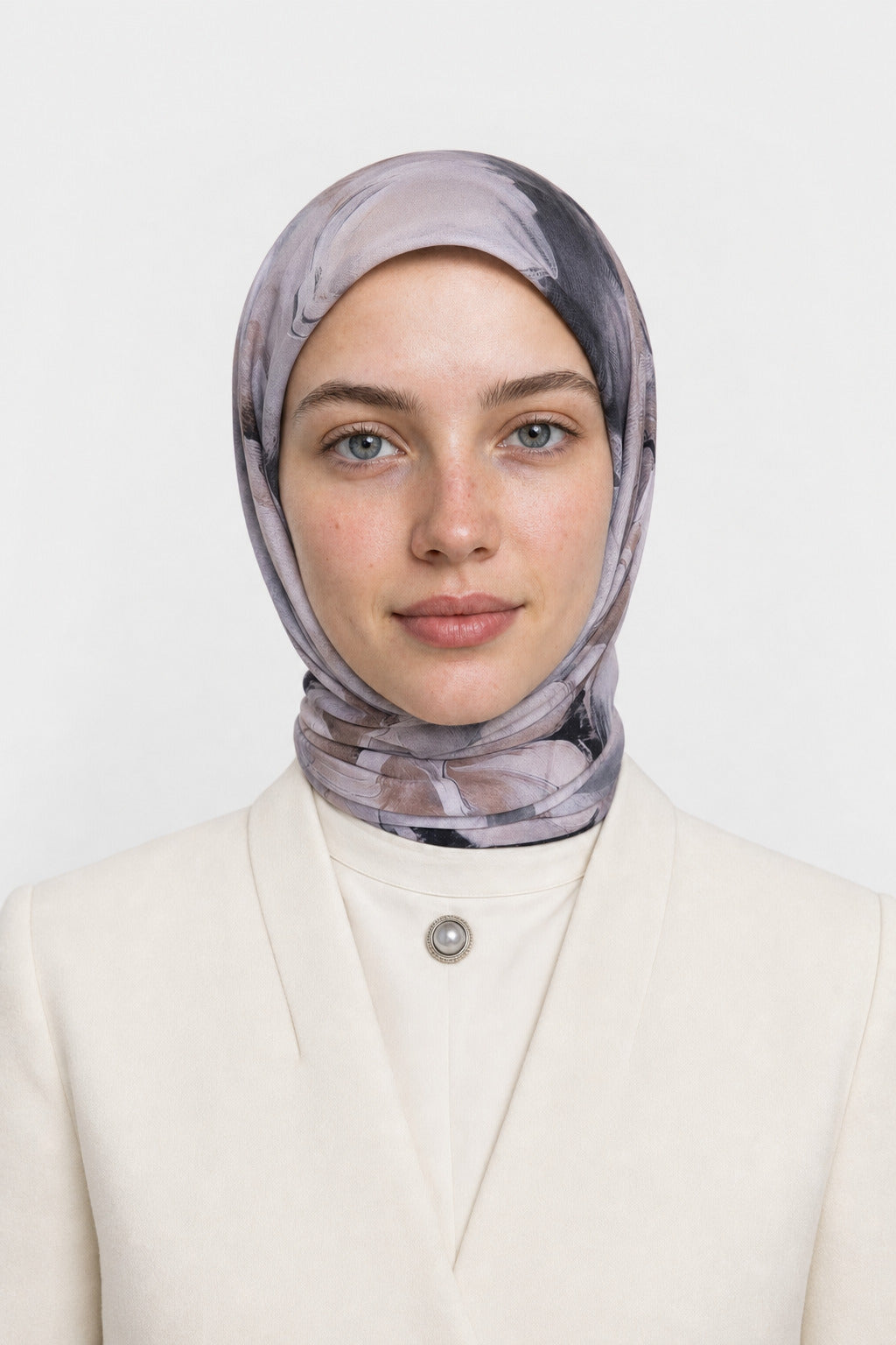 Garden Desen Organik Eşarp - Siyah