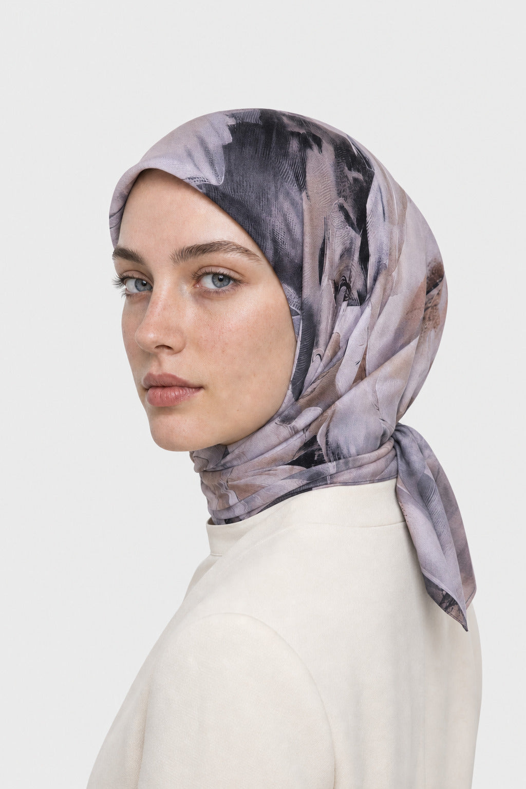 Garden Desen Organik Eşarp - Siyah