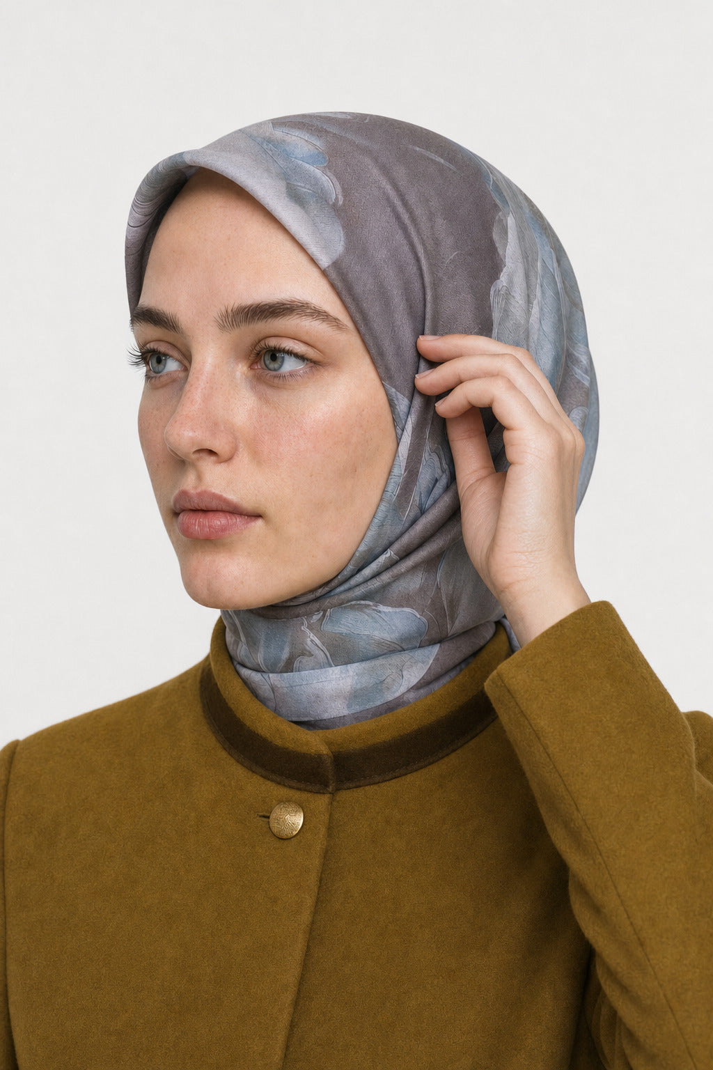 Garden Desen Organik Eşarp - Su Yeşili
