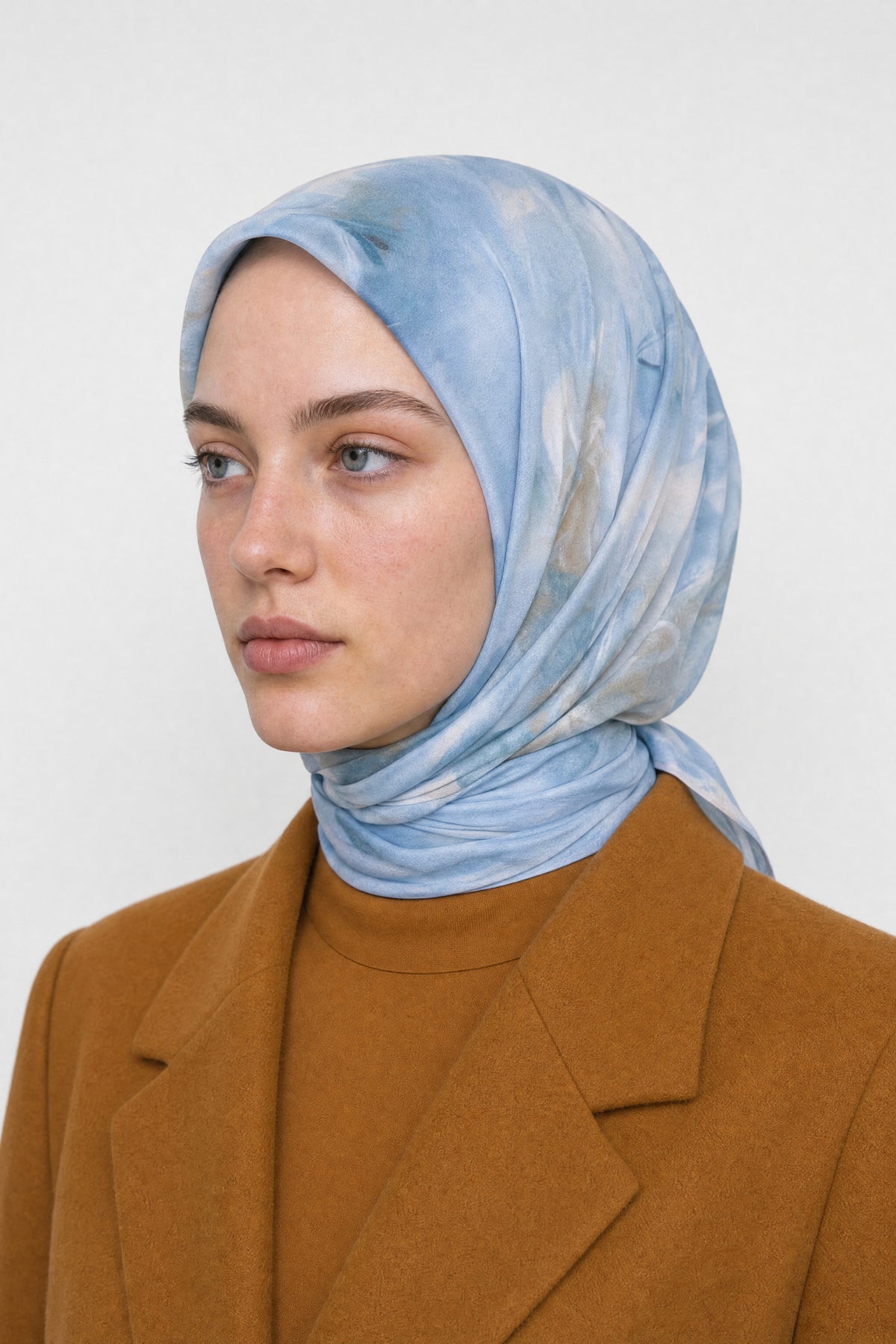 Grace Desen Organik Eşarp - Bebek Mavisi