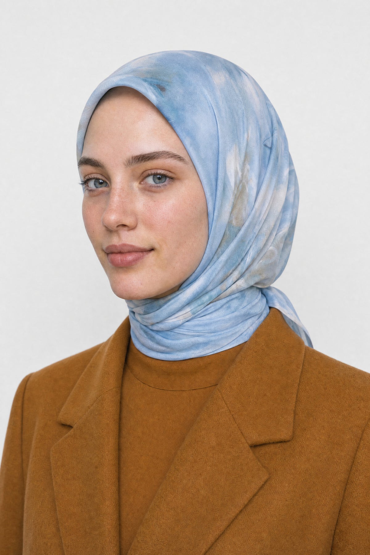 Grace Desen Organik Eşarp - Bebek Mavisi