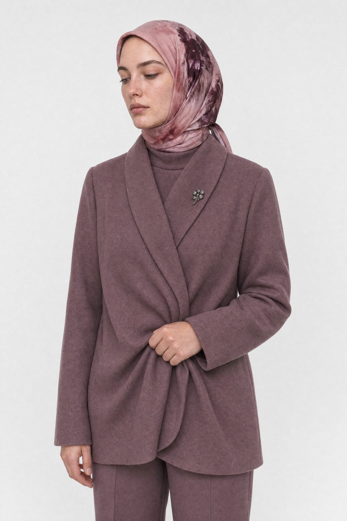 Grace Desen Organik Eşarp - Mürdüm