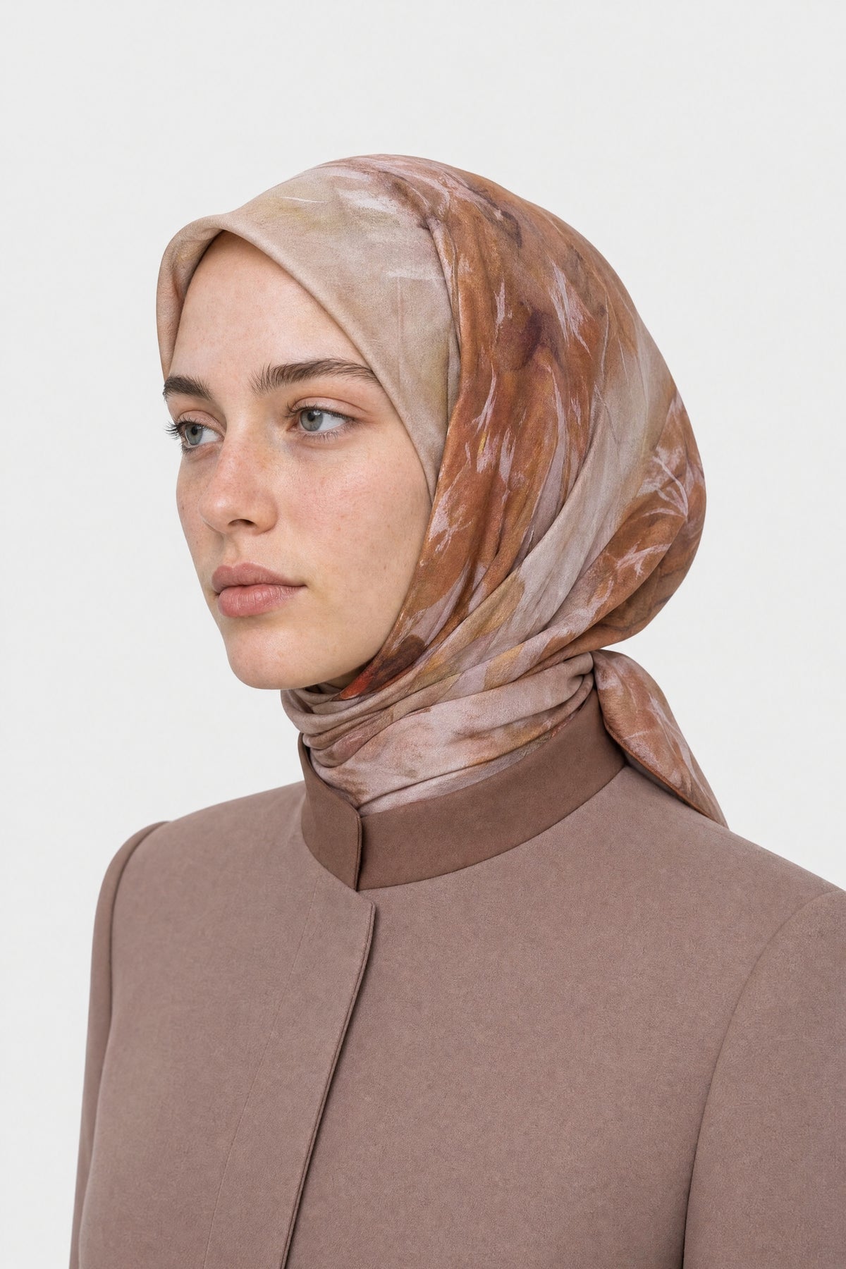 Grace Desen Organik Eşarp - Kahverengi