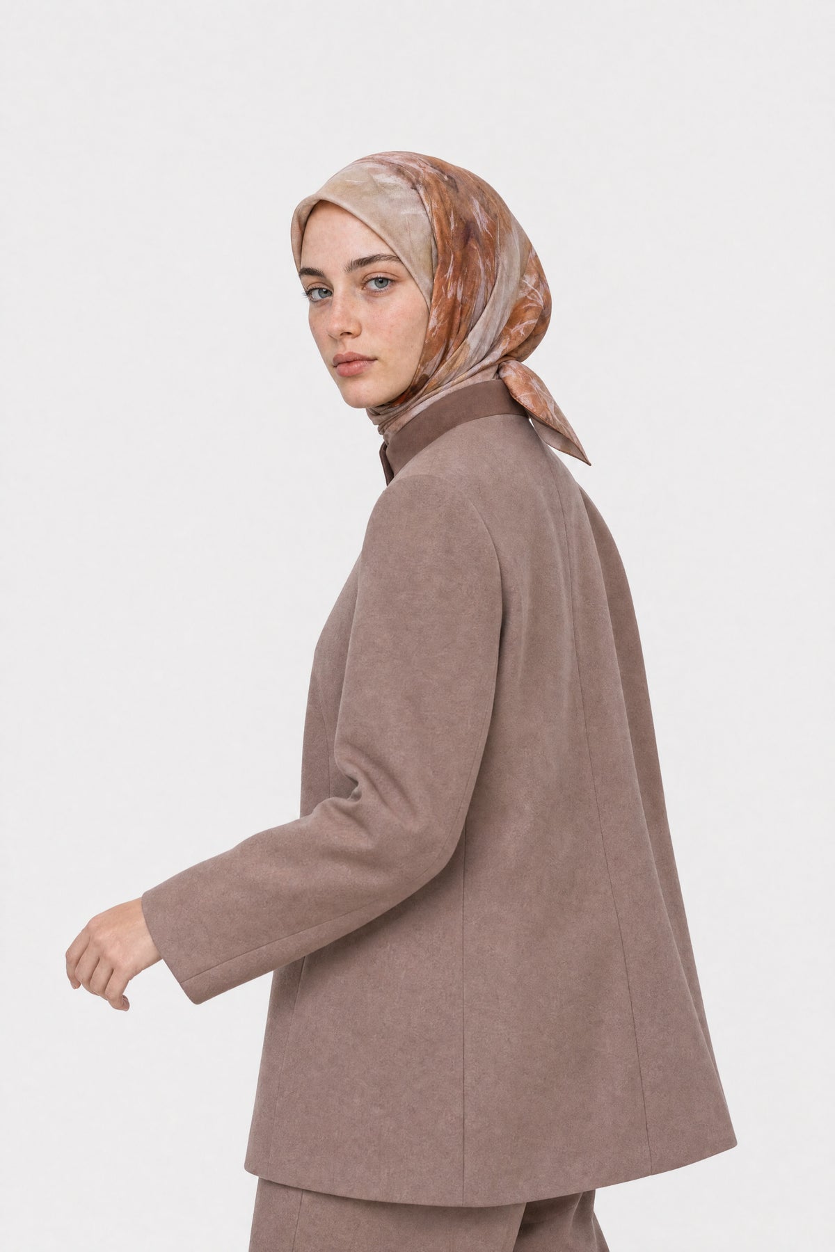 Grace Desen Organik Eşarp - Kahverengi