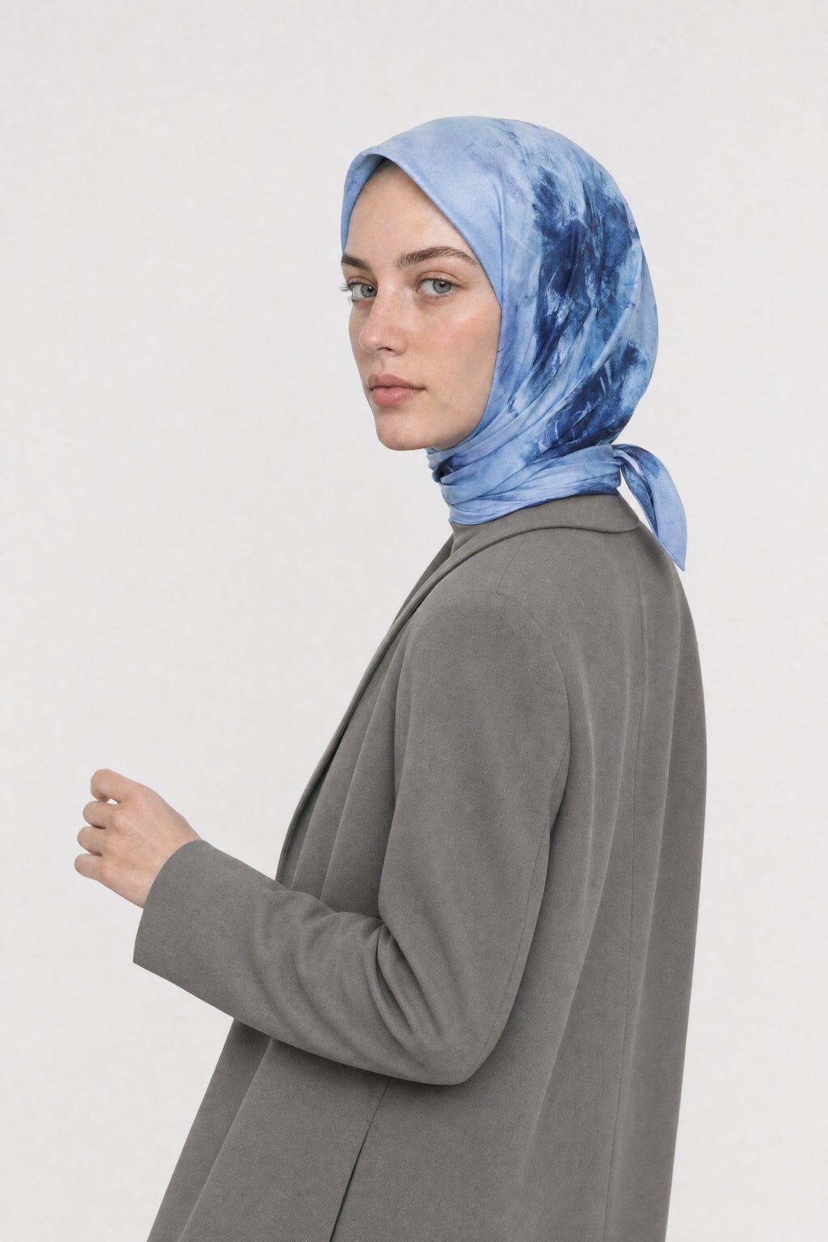 Grace Desen Organik Eşarp - Mavi