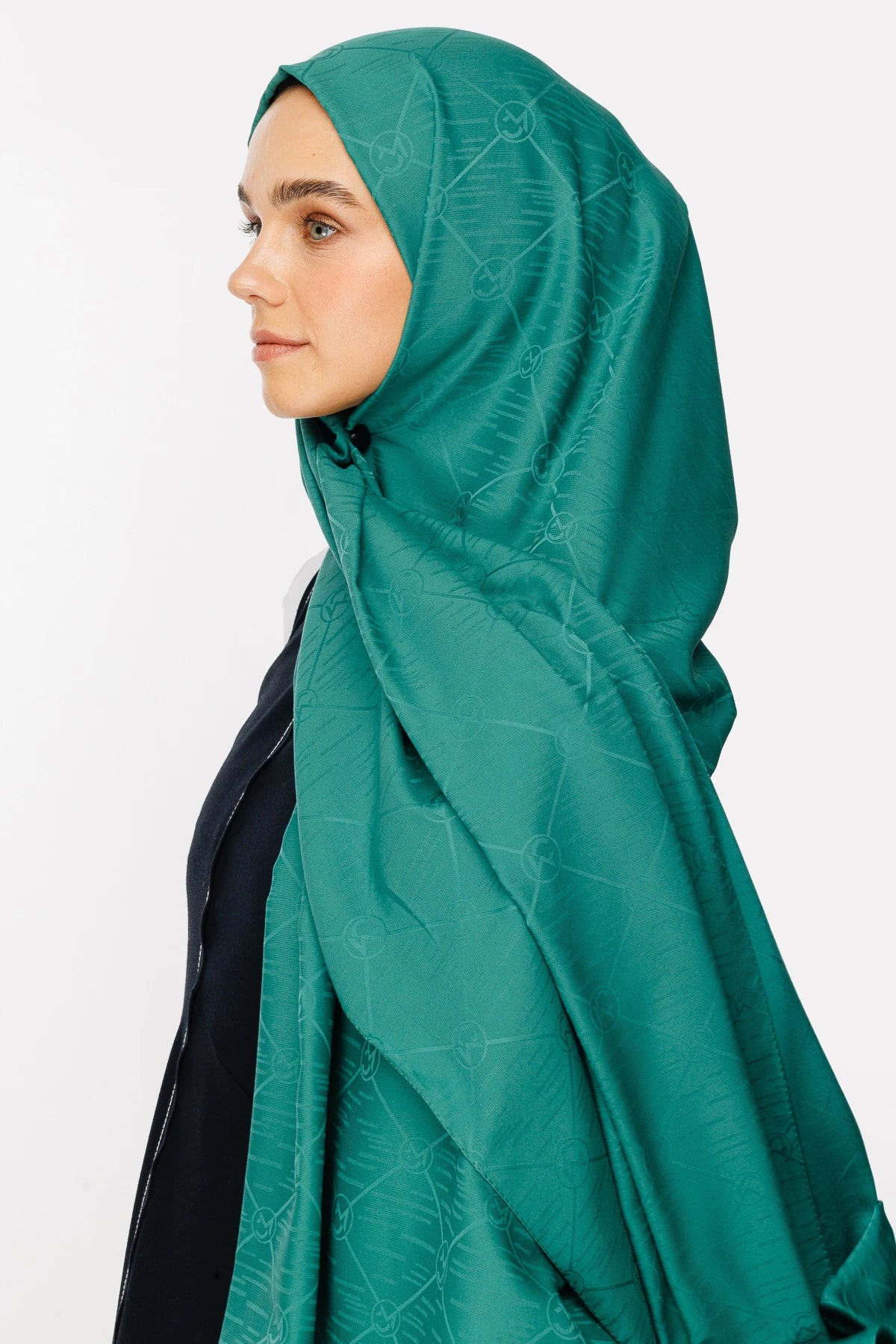 Moon Is Desen Jacquard Shawl - Mint Green