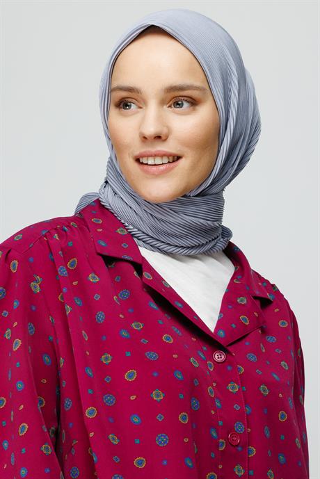 Pleated Scarf - Silver
