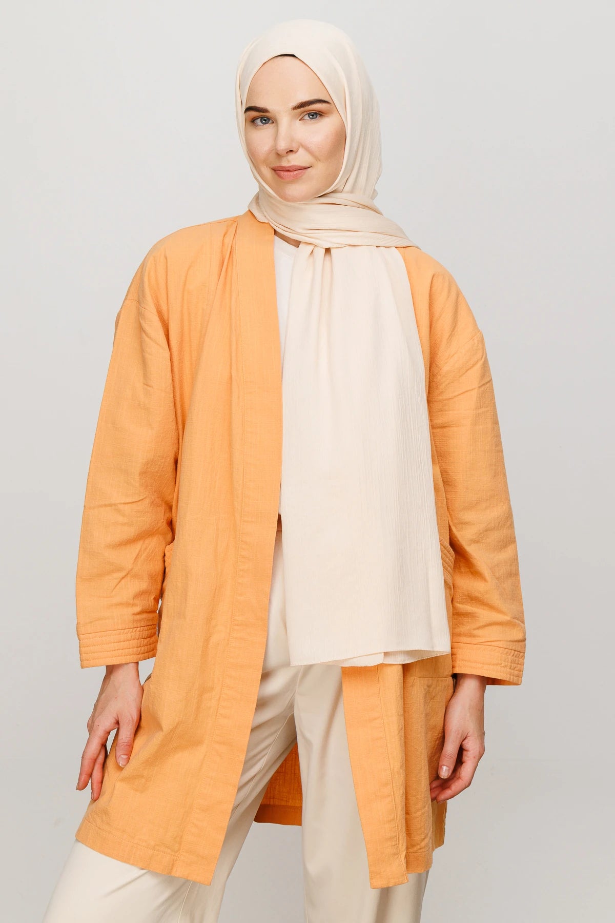 Crinkle Medina Silk Shawl - Vanillin