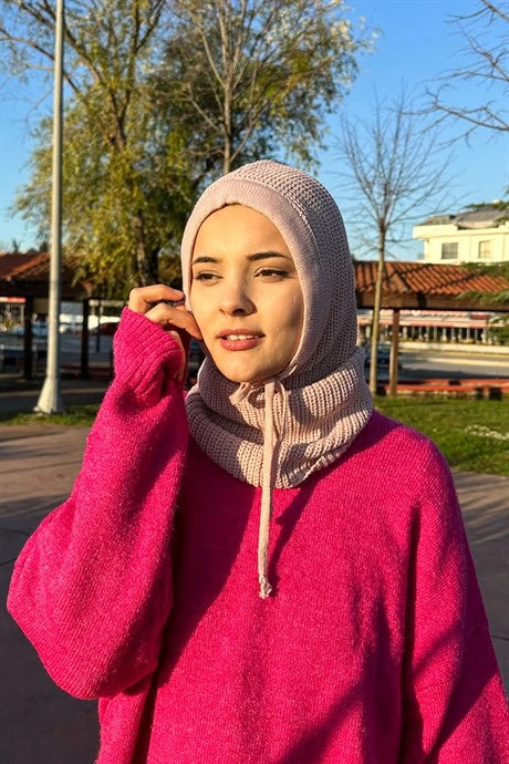 Balaclava Knit Headband - Powder