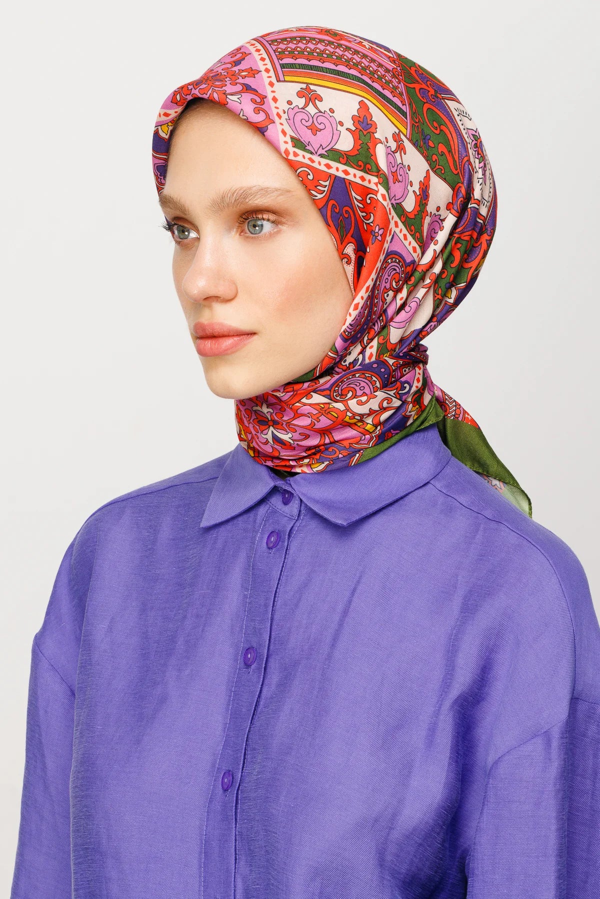 40 Yama Desen Dijital Soft Eşarp