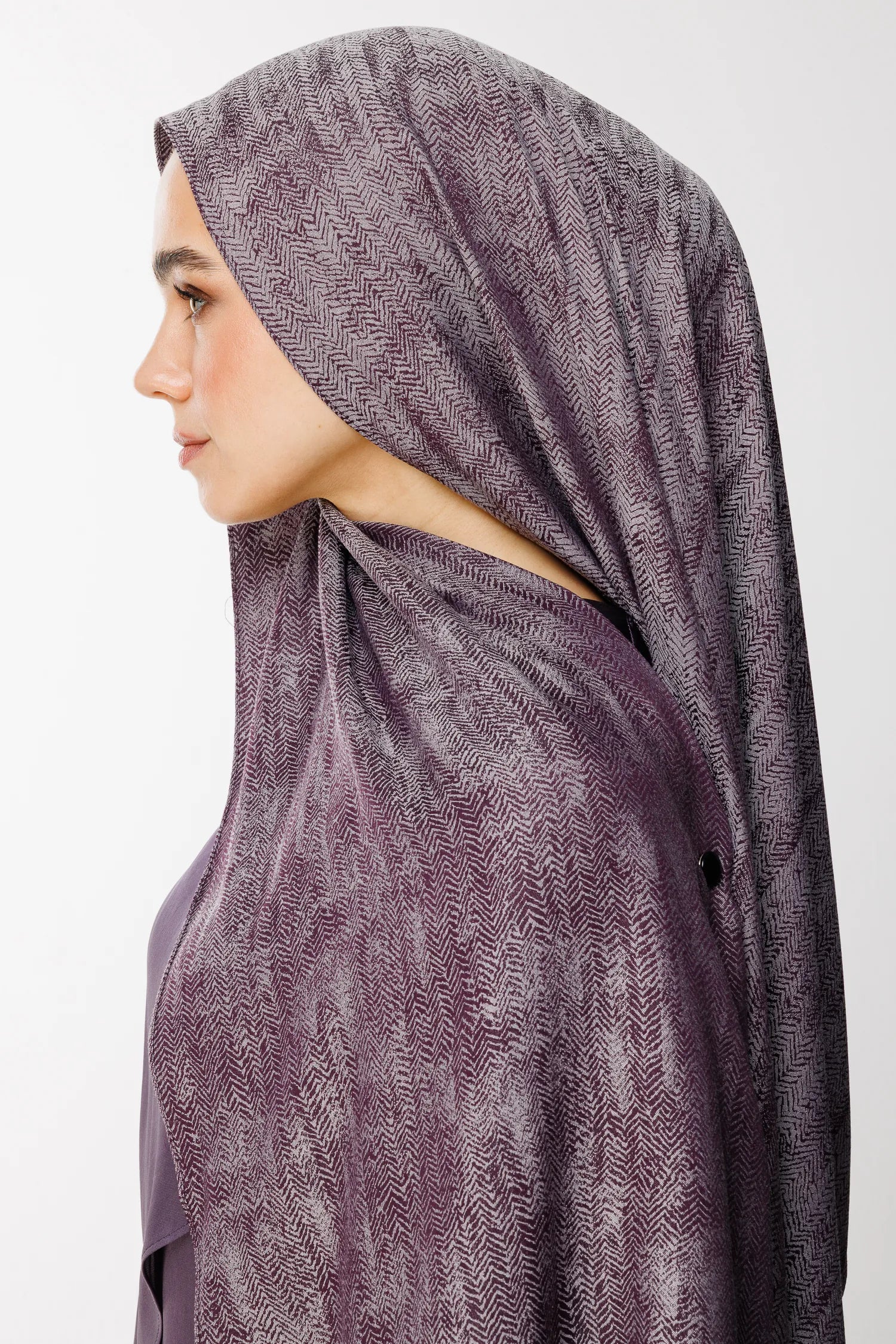 Sahara Pattern Double-Sided Shawl - Purple-Gray